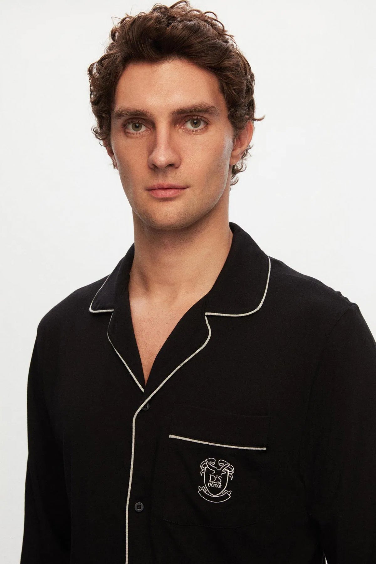 Ds Damat 3-Piece Pajama-Robe/Gown Groom Dowry Set - Black