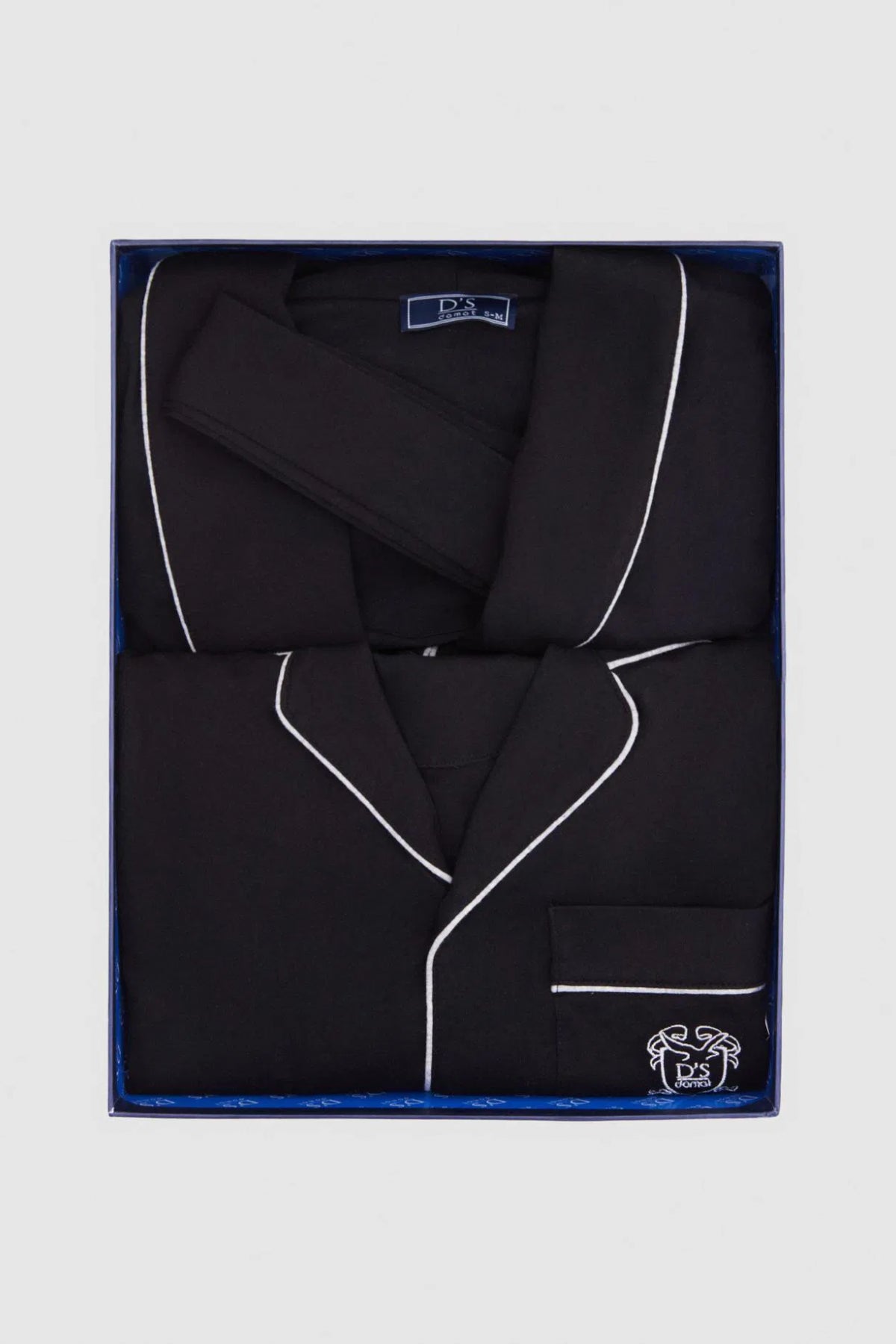 Ds Damat 3-Piece Pajama-Robe/Gown Groom Dowry Set - Black