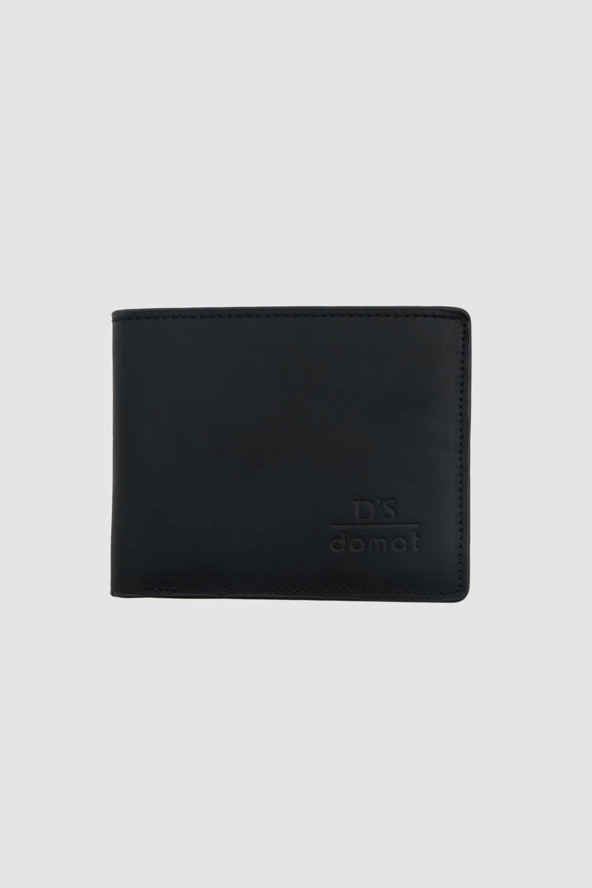 Ds Damat Boxed Coin Pocket Genuine Crazy Leather Wallet - Black