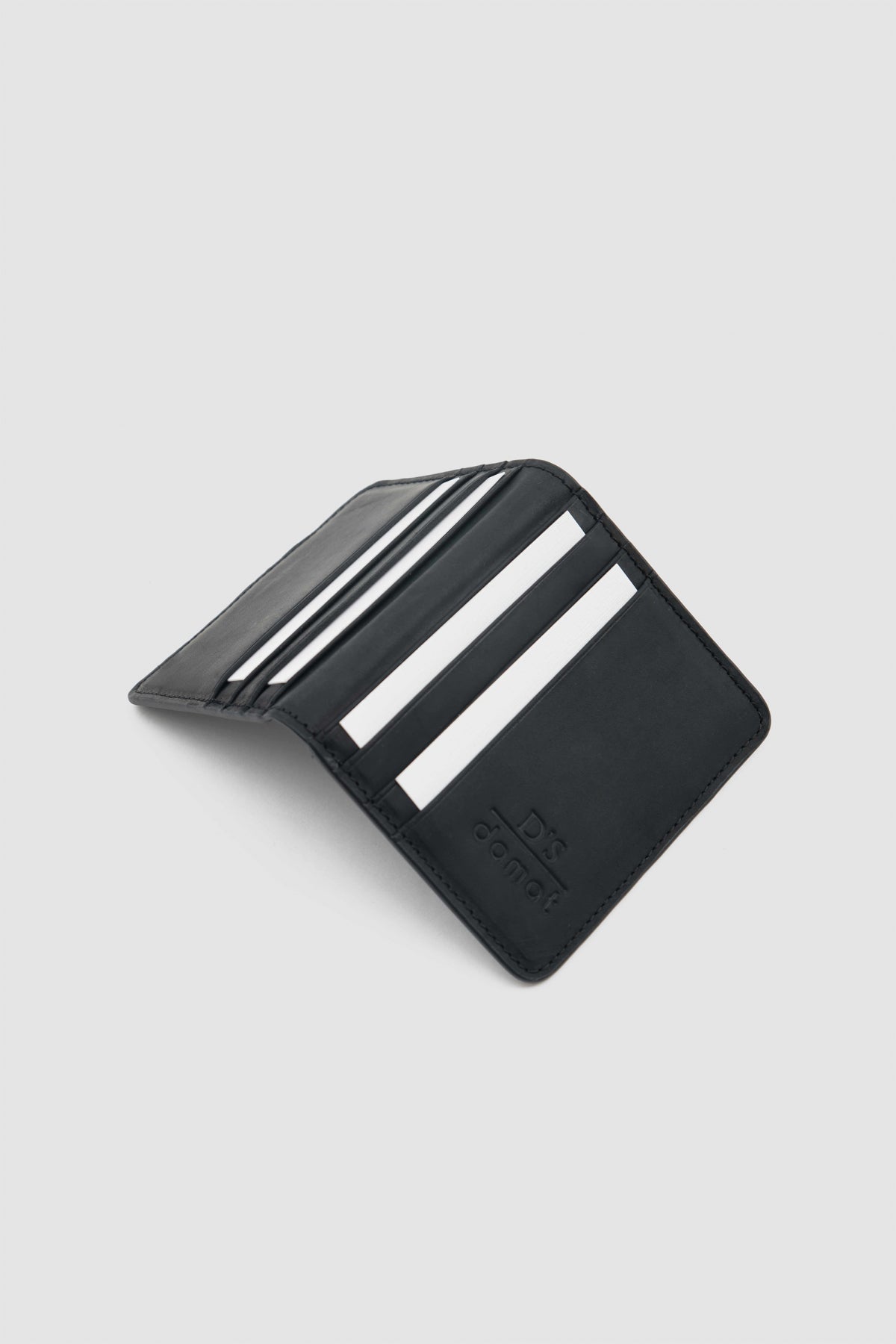 Ds Damat Boxed External Card Slot Genuine Crazy Leather Wallet - Black