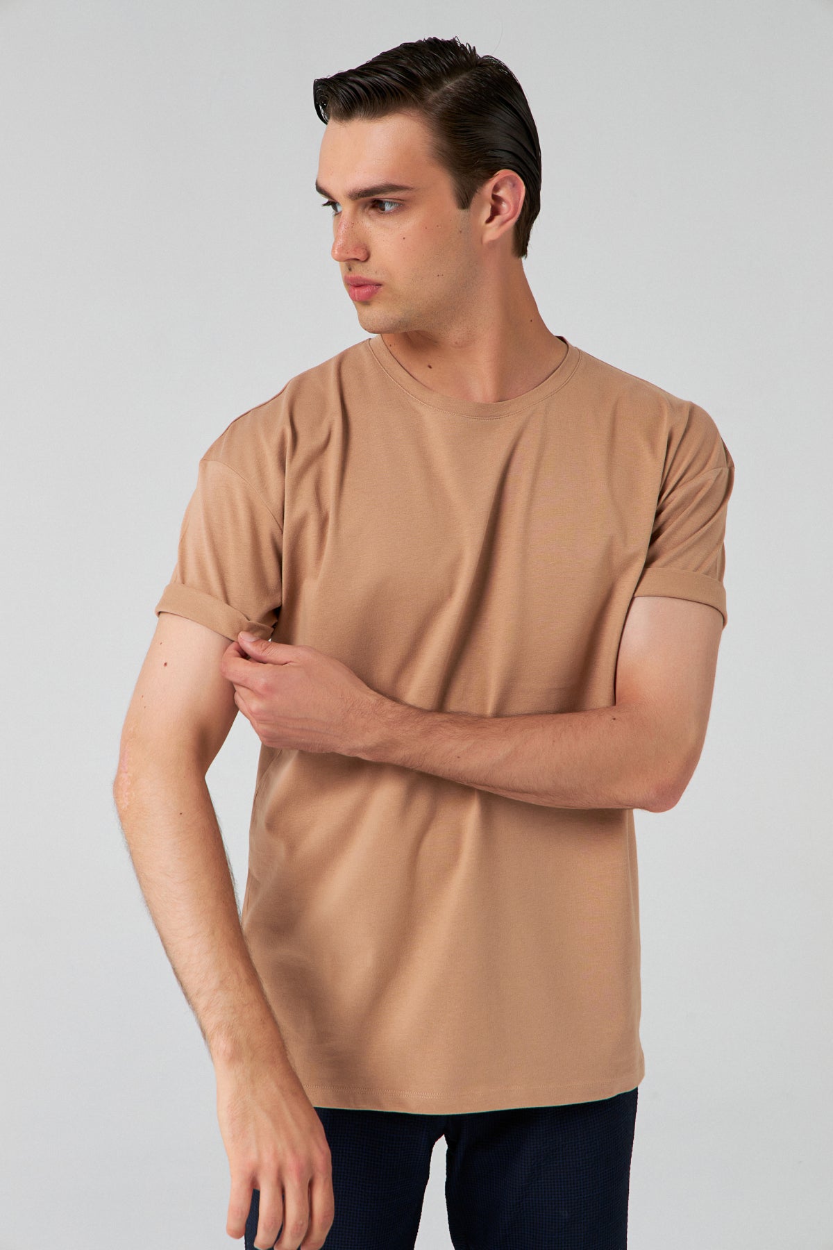 Ds Damat Comfort 100% Cotton T-Shirt - Beige