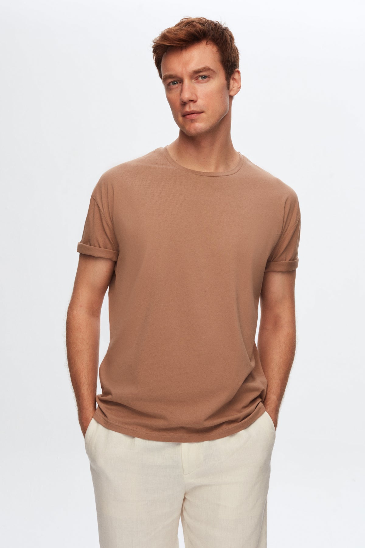 Ds Damat Comfort 100% Cotton T-Shirt - Taupe