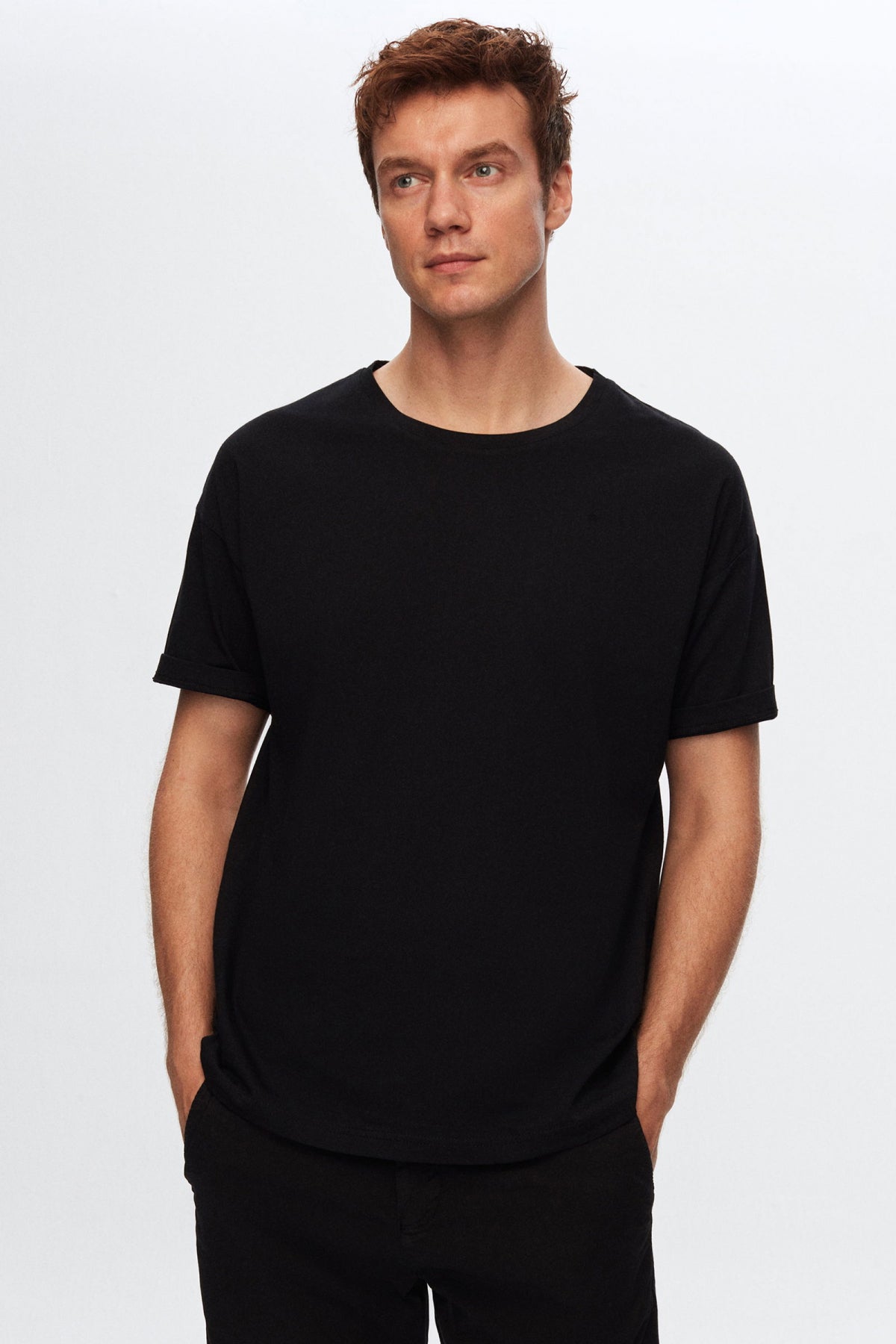 Ds Damat Comfort 3-Pack Loose Fit 100% Cotton T-Shirt - White/Navy Blue/Black