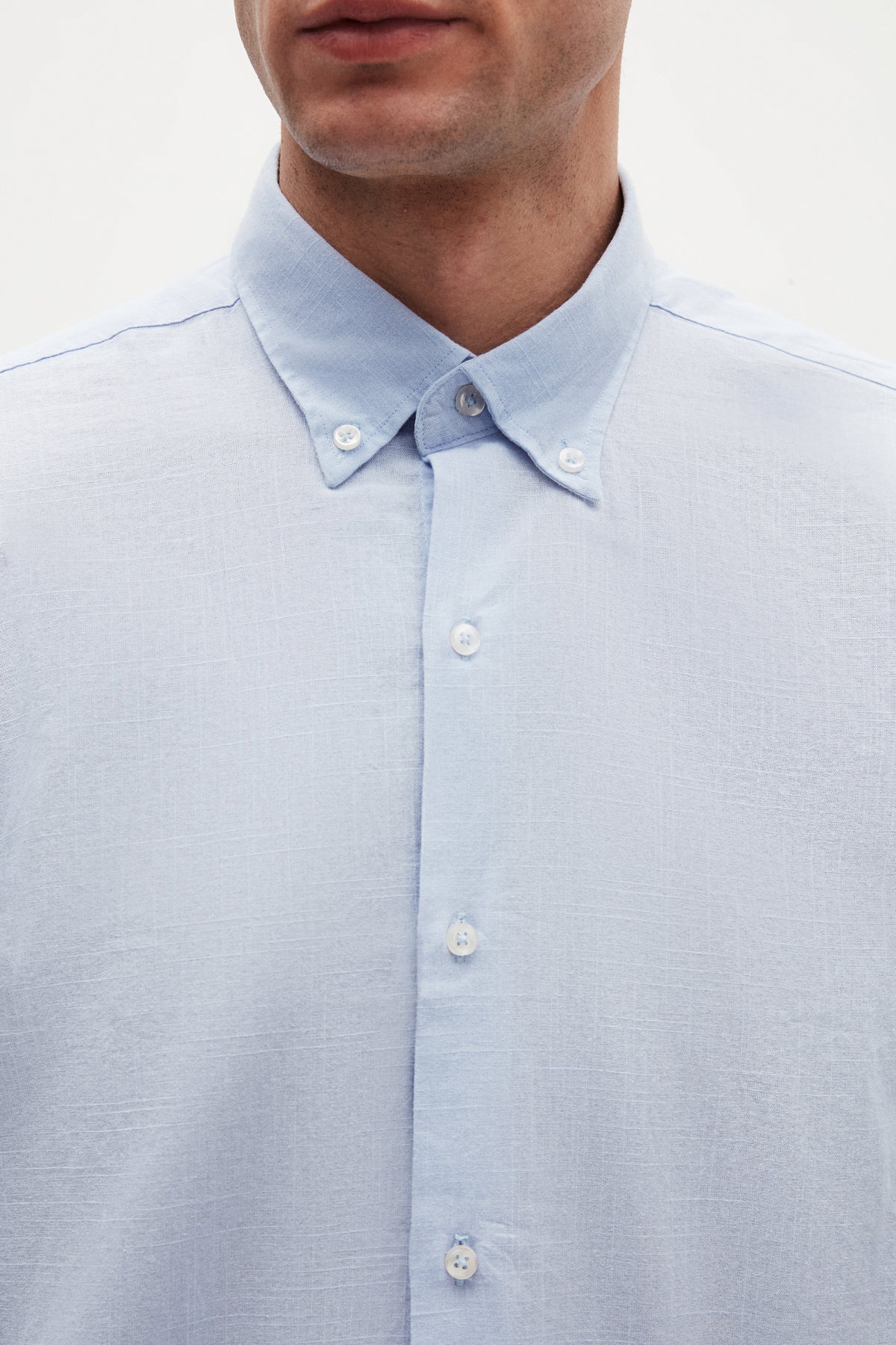 Ds Damat Comfort Button-Down Relaxed Fit Linen-Look 100% Cotton Shirt - Blue