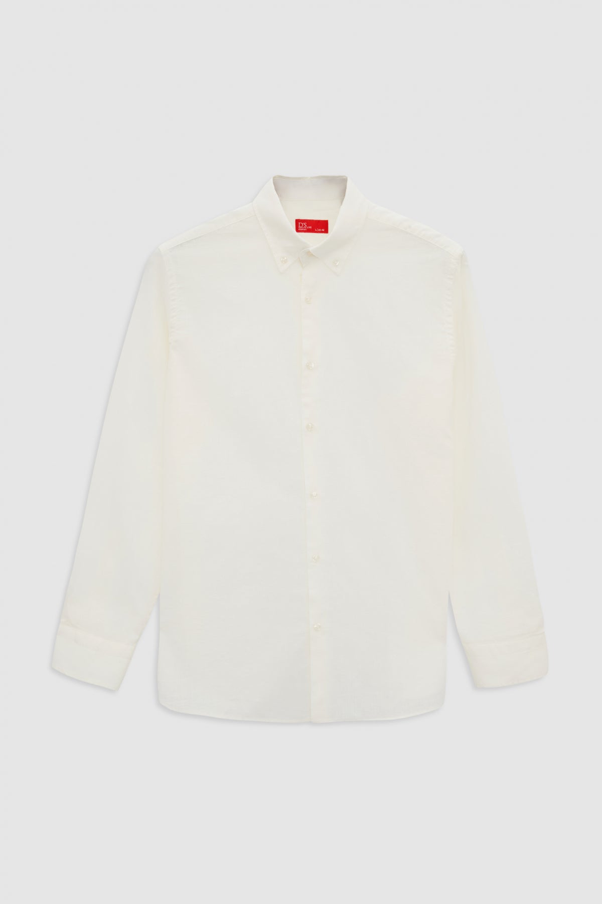 Ds Damat Comfort Button-Down Relaxed Fit Linen-Look 100% Cotton Shirt - Ecru