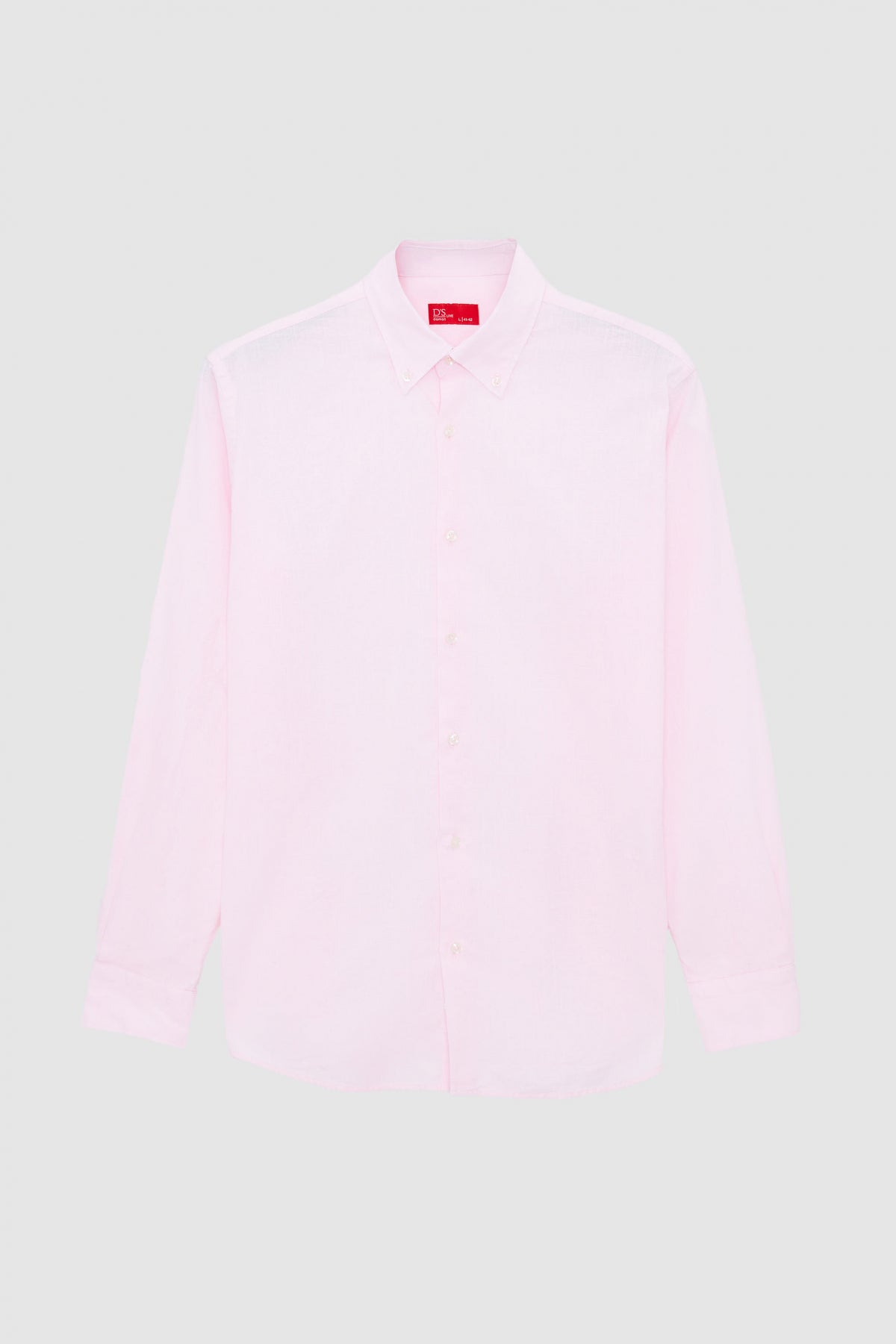 Ds Damat Comfort Button-Down Relaxed Fit Linen-Look 100% Cotton Shirt - Pink