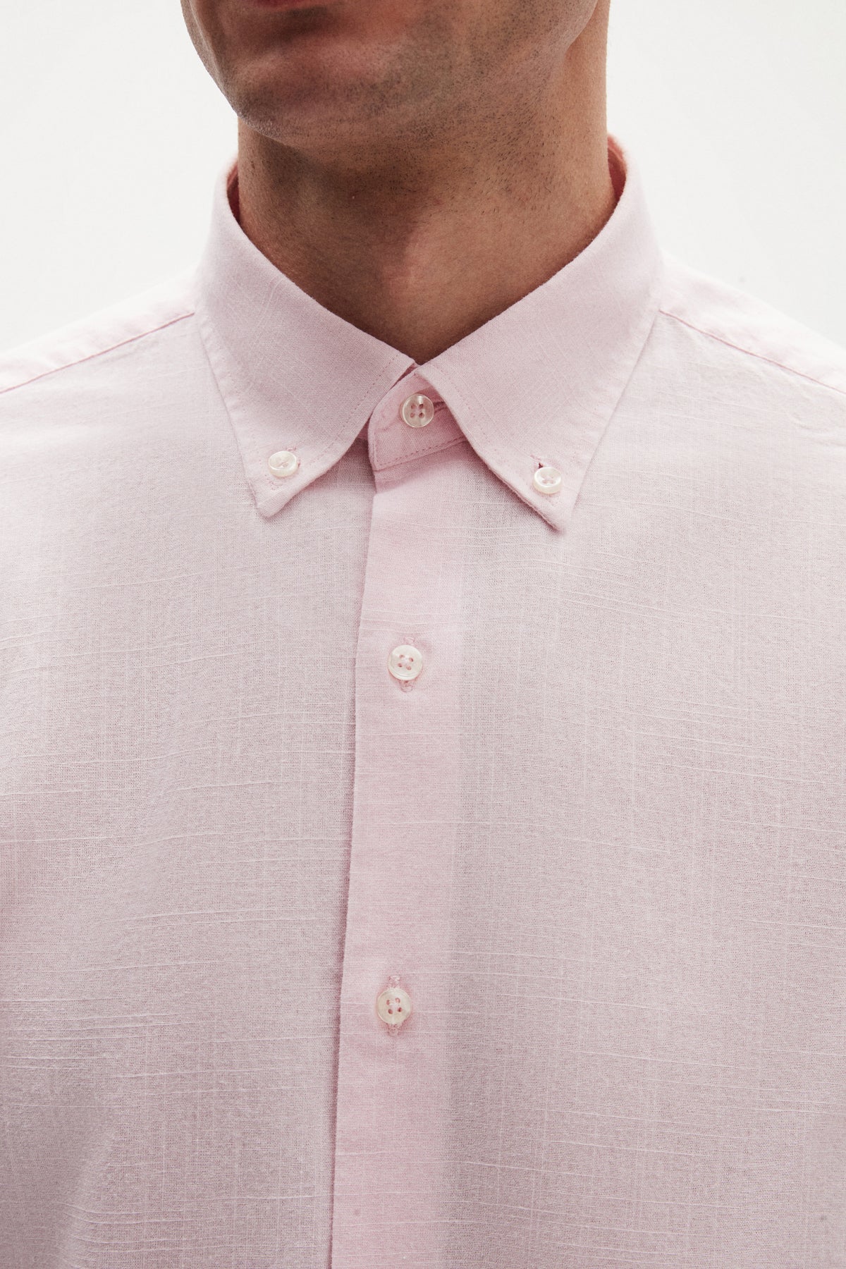 Ds Damat Comfort Button-Down Relaxed Fit Linen-Look 100% Cotton Shirt - Pink