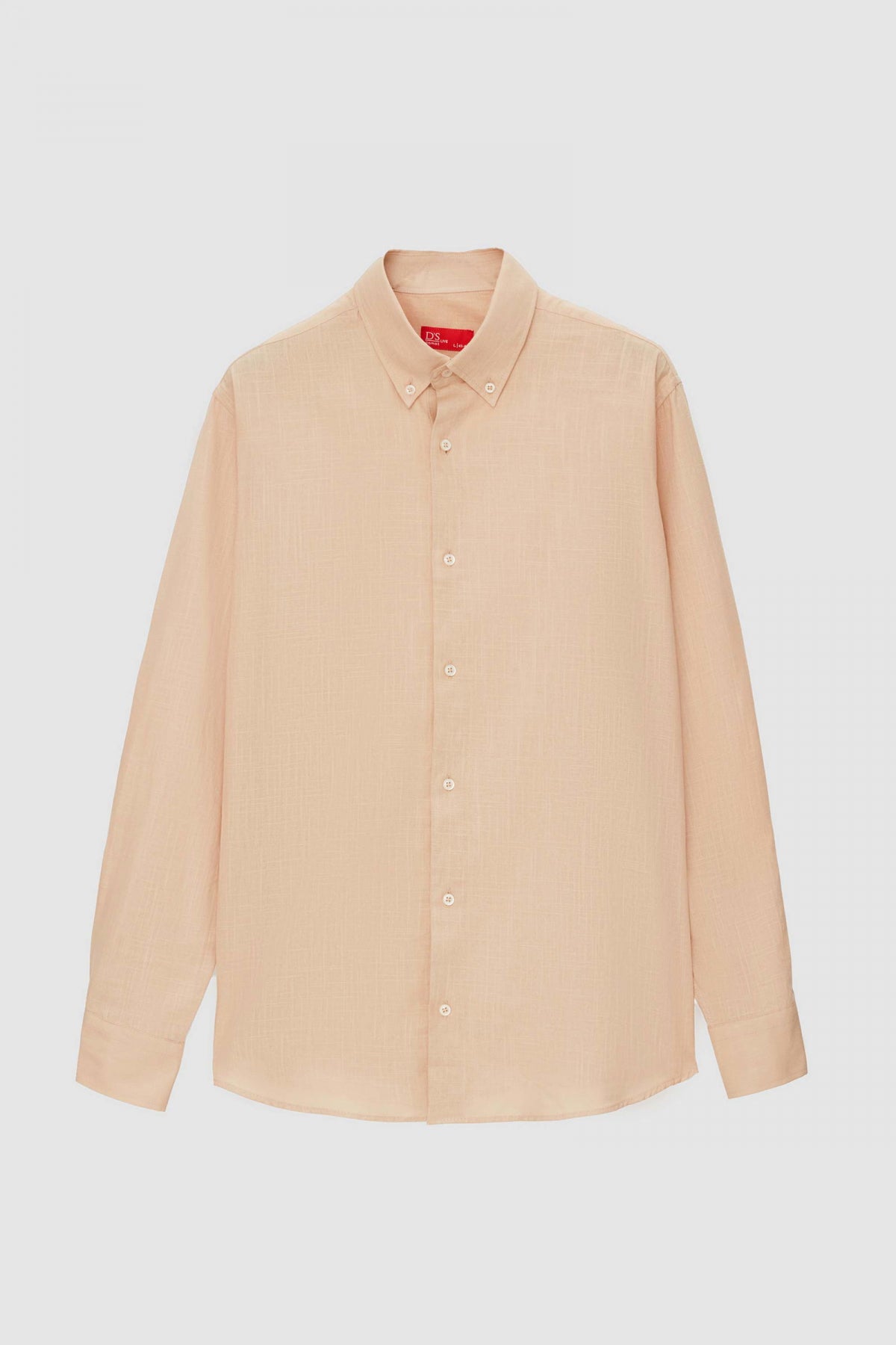Ds Damat Comfort Button-Down Relaxed Fit Linen-Look 100% Cotton Shirt - Taupe