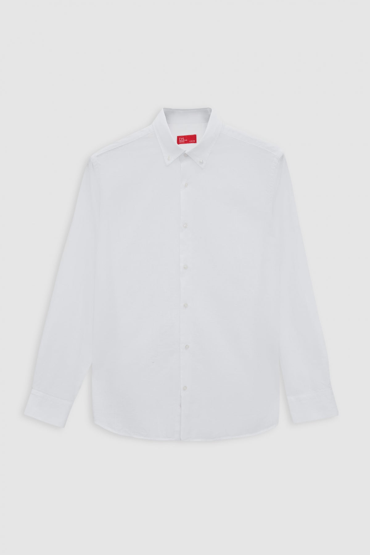 Ds Damat Comfort Button-Down Relaxed Fit Linen-Look 100% Cotton Shirt - White