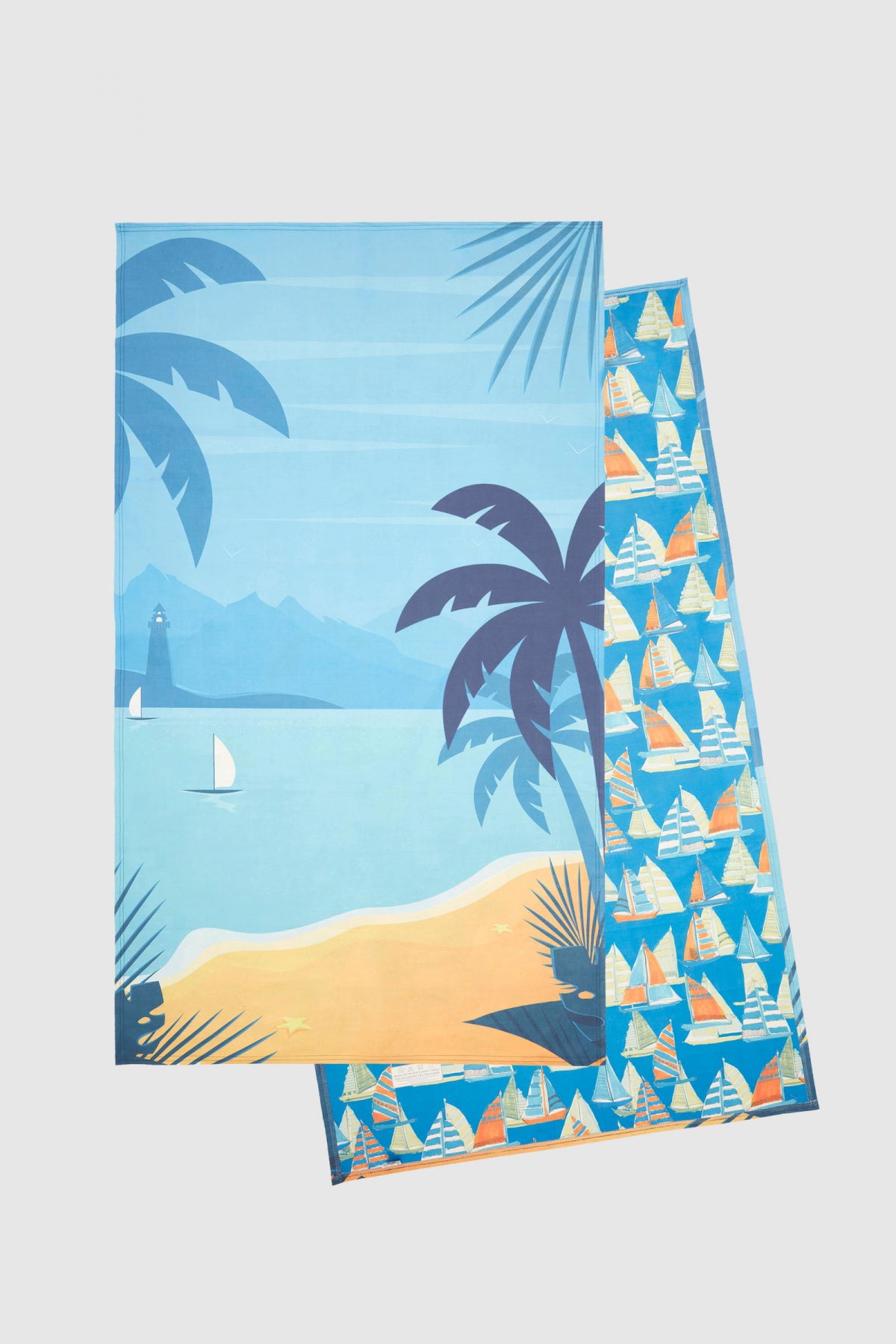 Ds Damat Microfiber 85x150 cm Beach Towel Shorts Swimwear Set - Blue