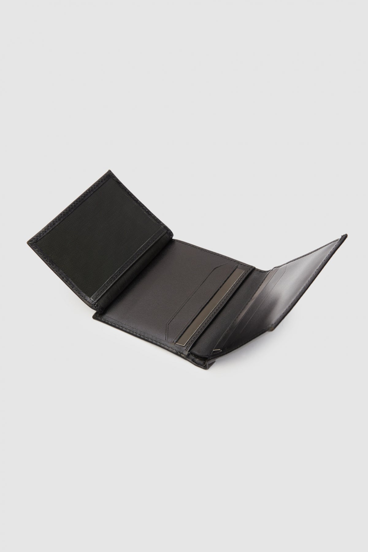 Ds Damat Plain Boxed Genuine Leather Wallet - Black