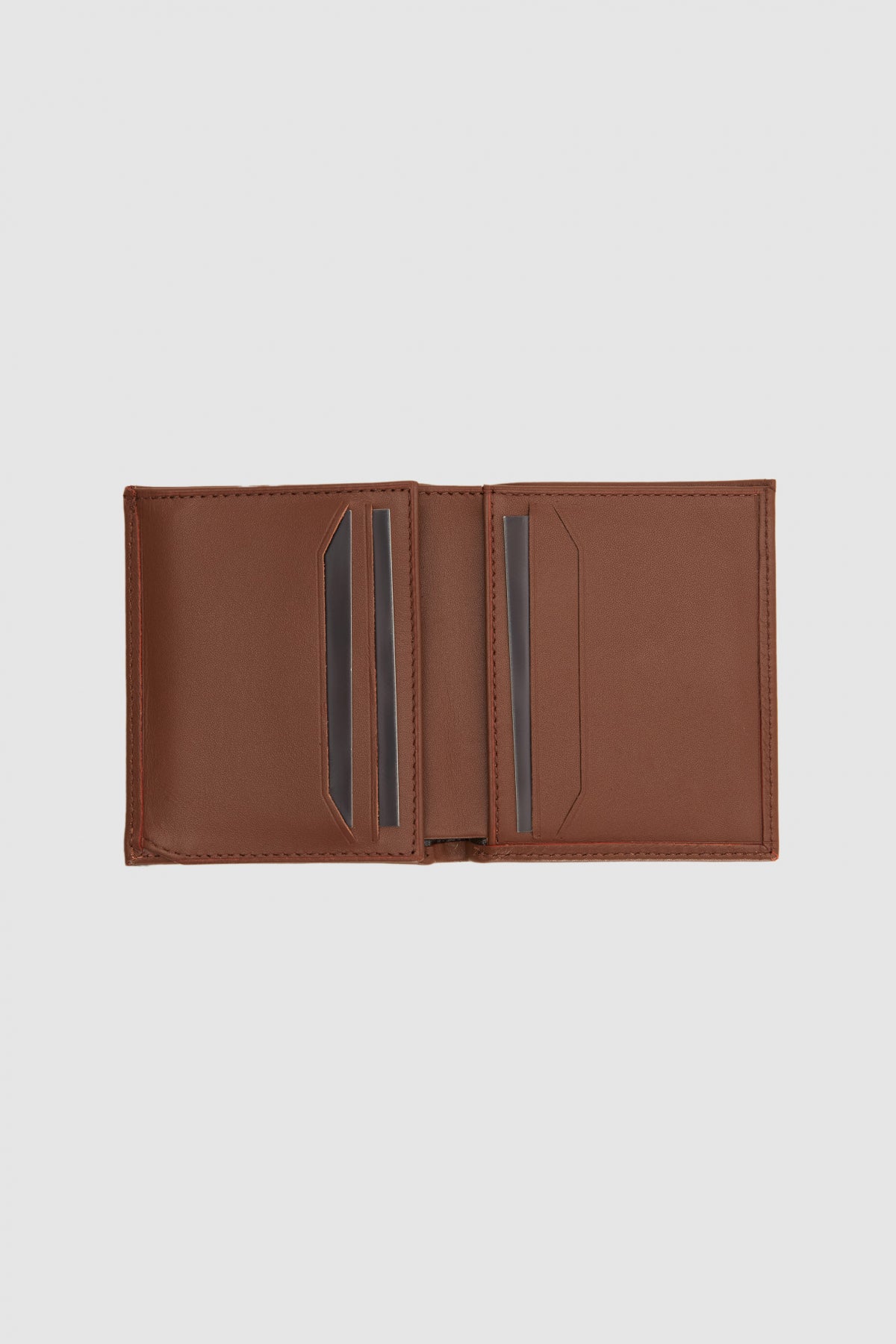 Ds Damat Plain Boxed Genuine Leather Wallet - Tan