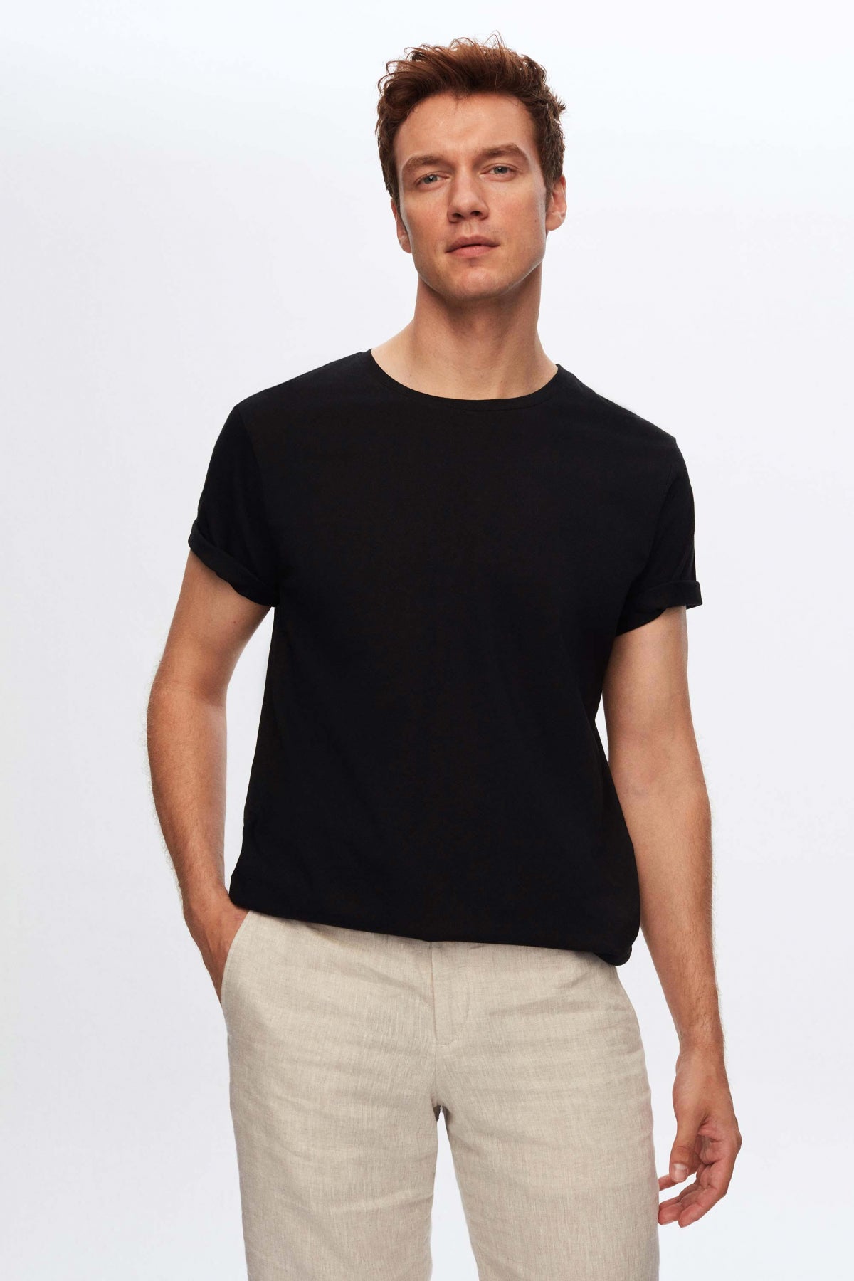 Ds Damat Regular Fit 100% Cotton T-Shirt - Black