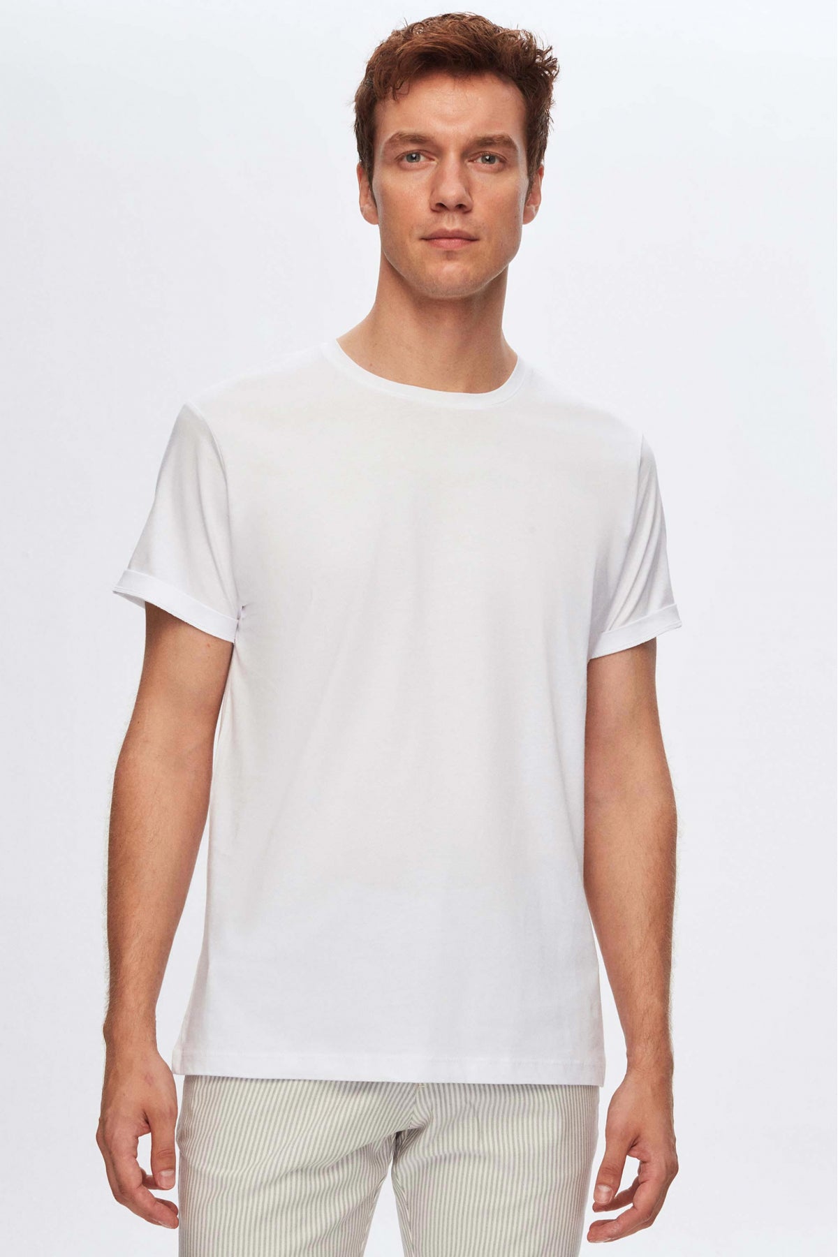 Ds Damat Regular Fit 100% Cotton T-Shirt - White