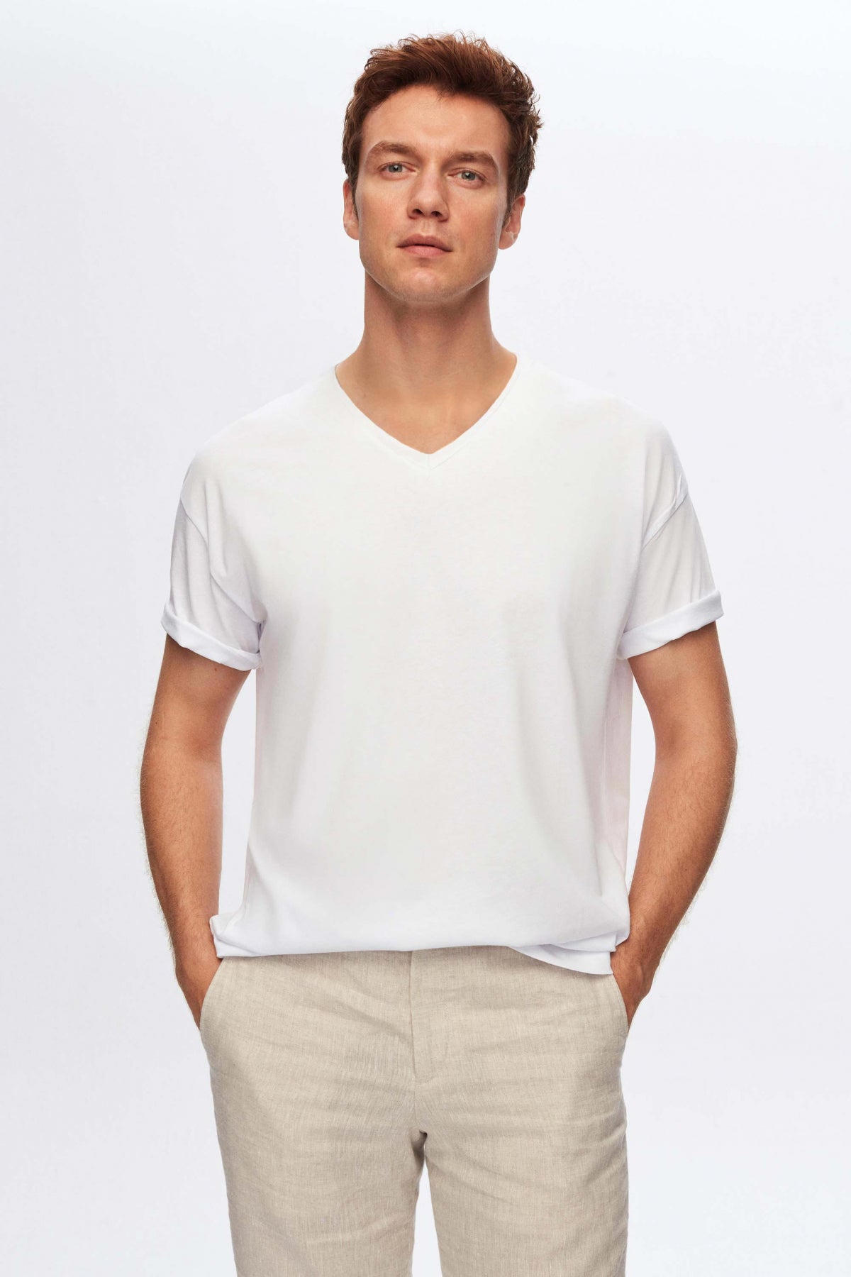 Ds Damat Regular Fit 100% Cotton T-Shirt - White