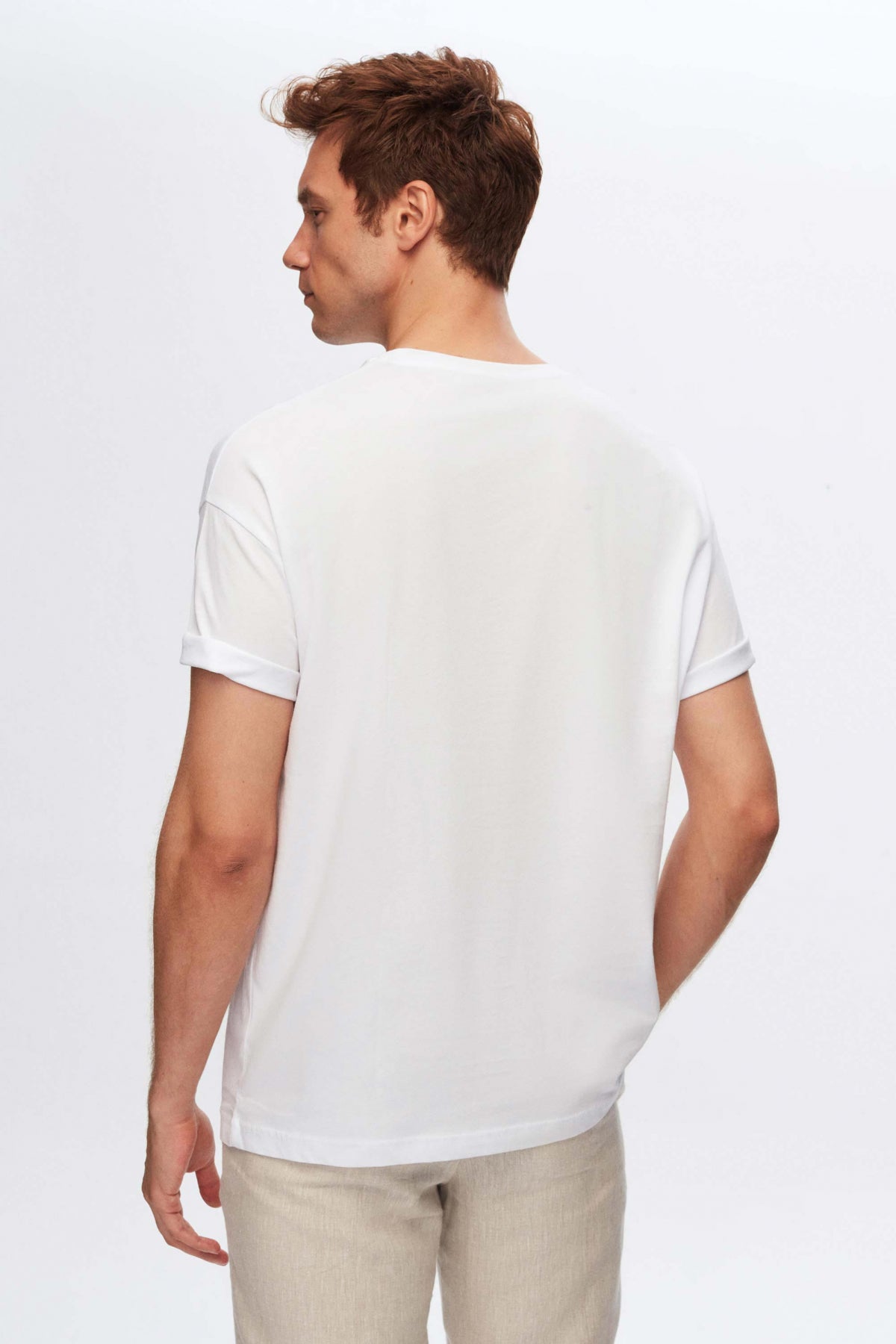 Ds Damat Regular Fit 100% Cotton T-Shirt - White