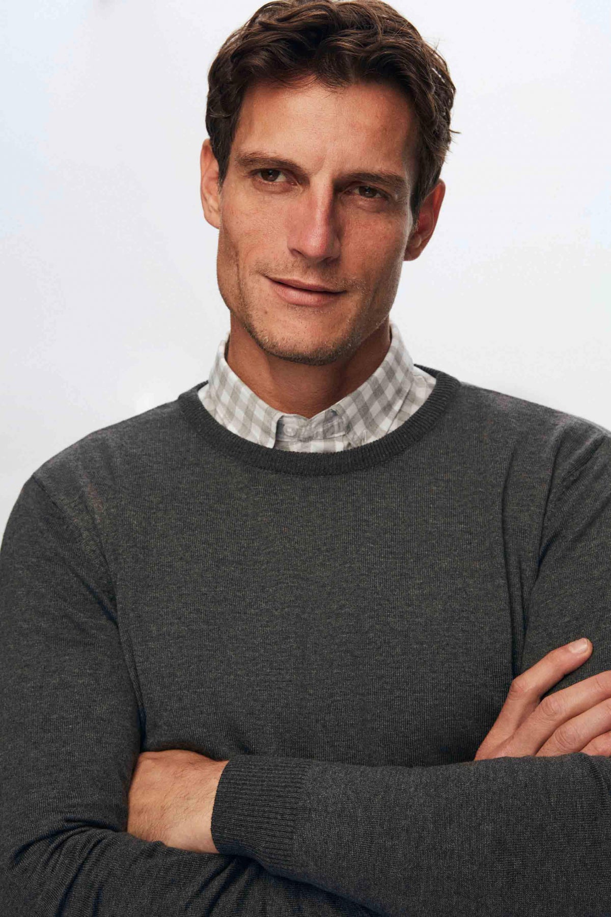Ds Damat Regular Fit Anti-Pilling Crew Neck Knit Sweater - Anthracite