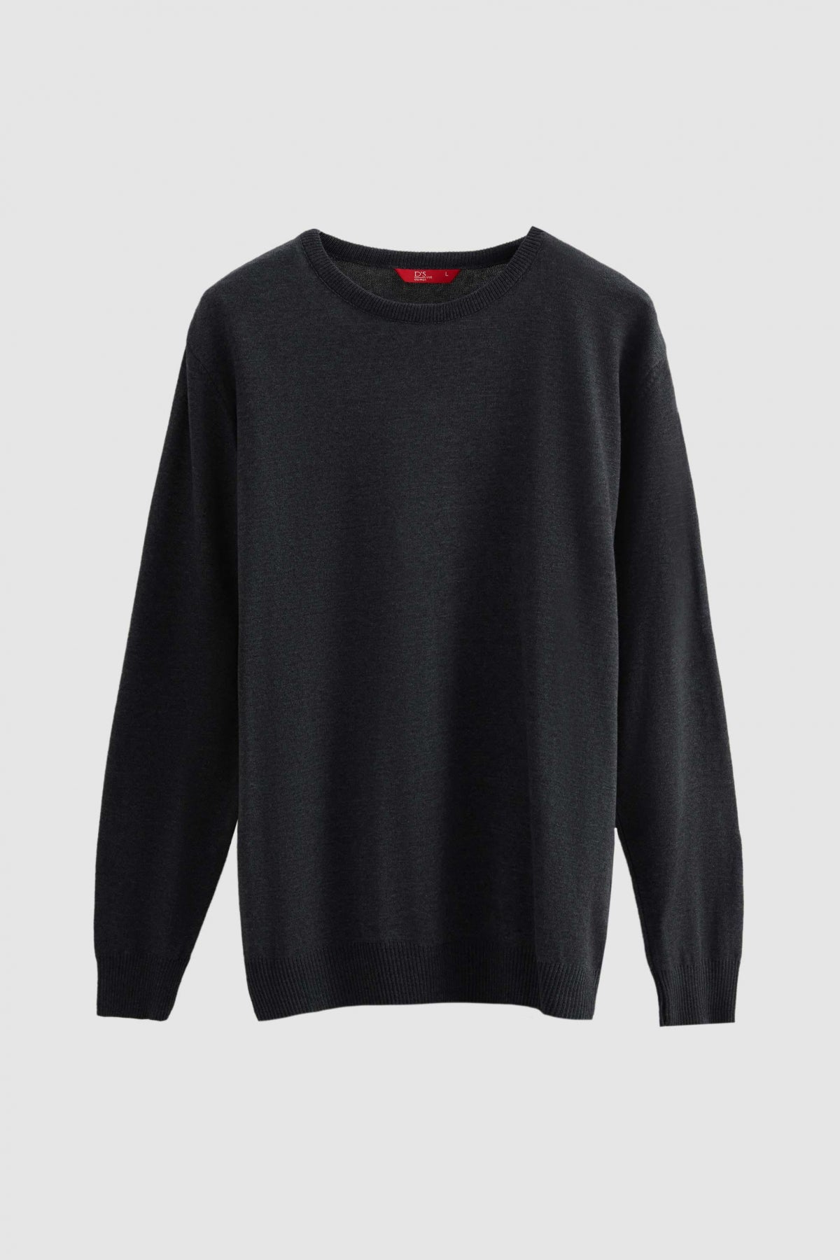 Ds Damat Regular Fit Anti-Pilling Crew Neck Knit Sweater - Anthracite