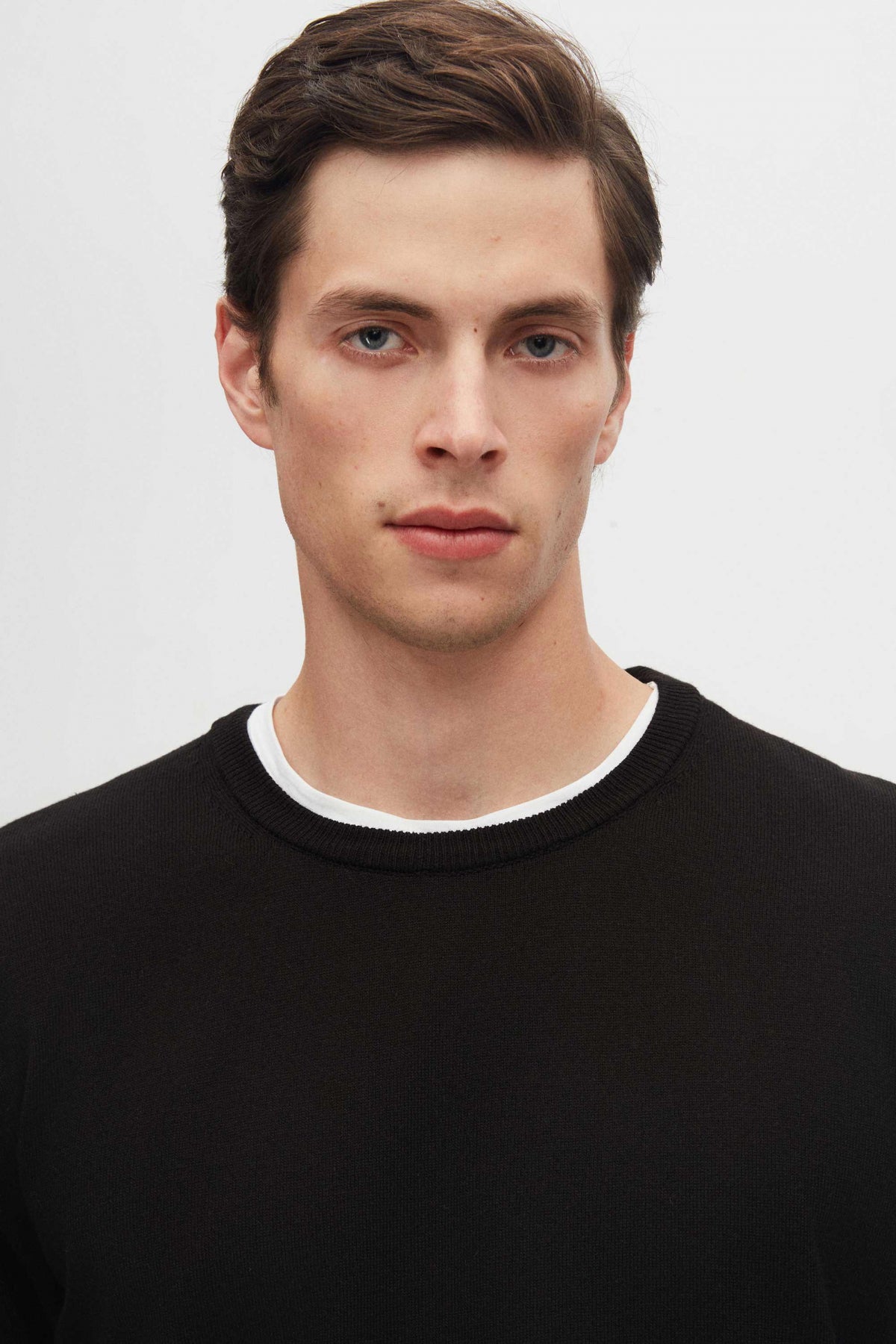 Ds Damat Regular Fit Anti-Pilling Crew Neck Knit Sweater - Black