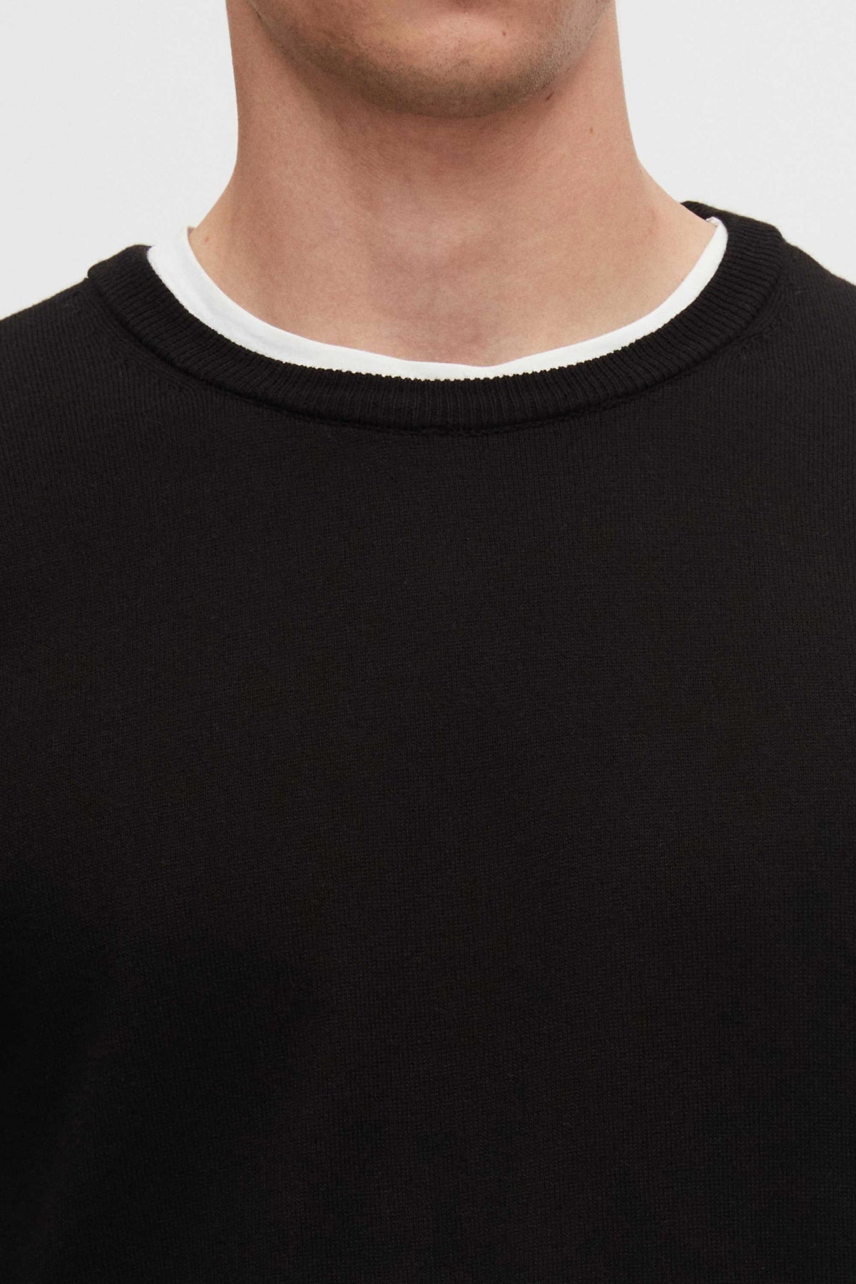 Ds Damat Regular Fit Anti-Pilling Crew Neck Knit Sweater - Black