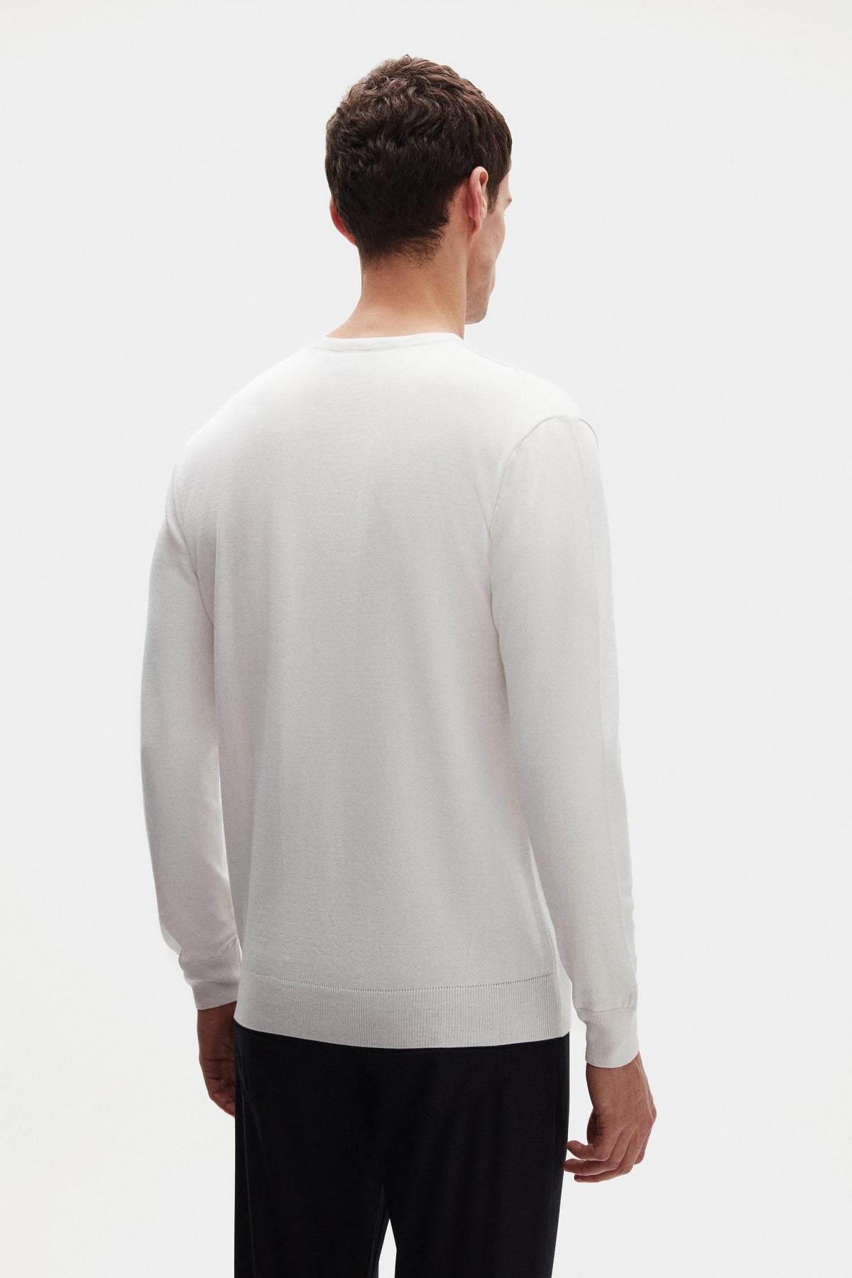 Ds Damat Regular Fit Anti-Pilling Crew Neck Knit Sweater - Ecru