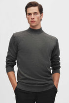 Ds Damat Regular Fit Cotton Blend Half Turtleneck Knit Sweater  - Anthracite