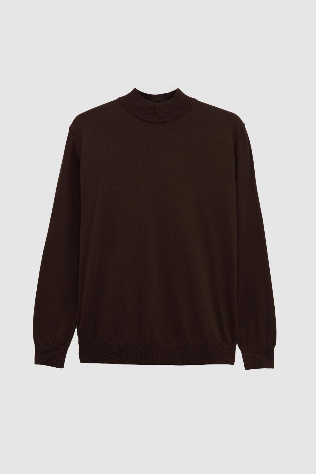 Ds Damat Regular Fit Cotton Blend Half Turtleneck Knit Sweater - Brown