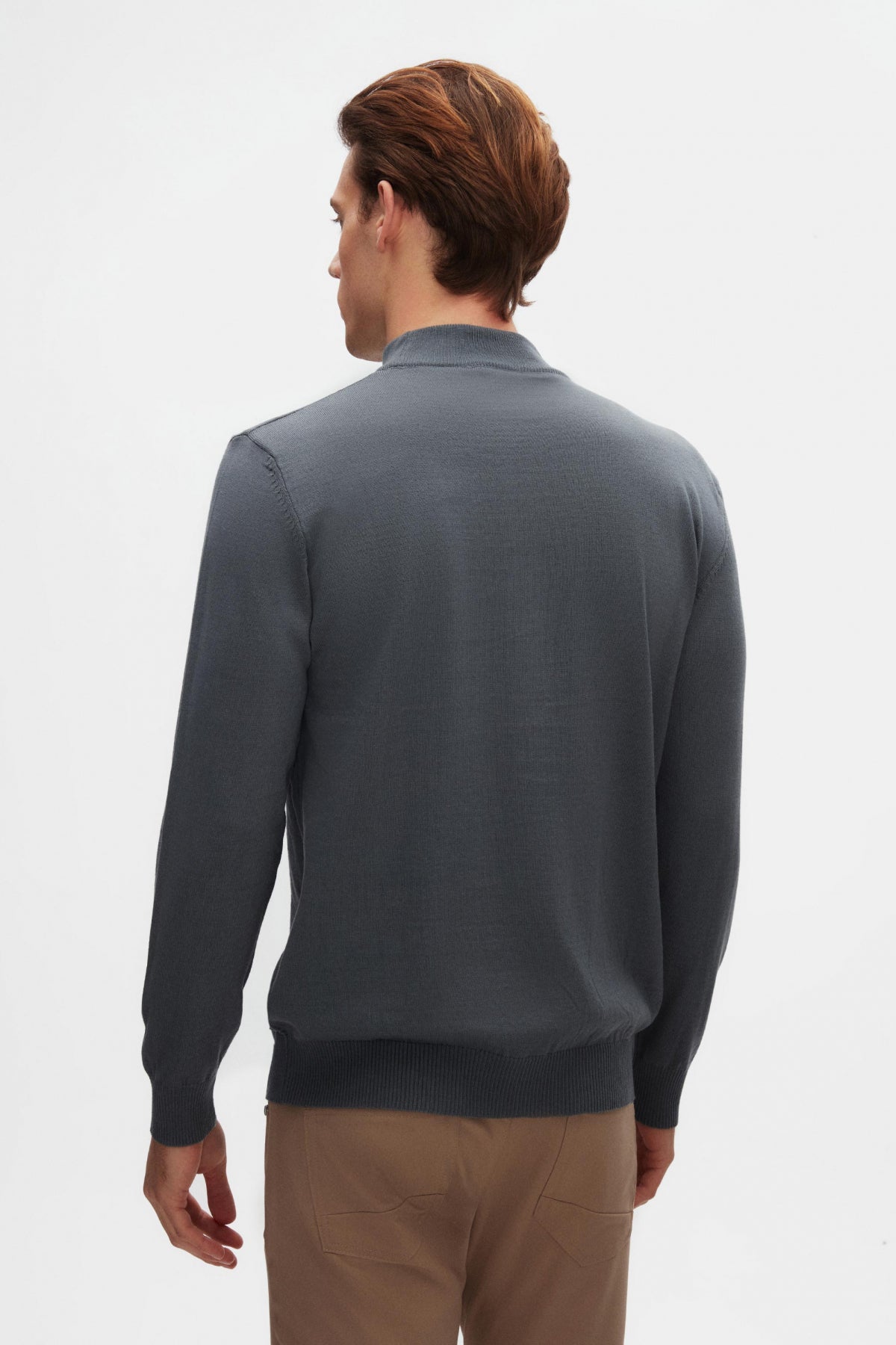 Ds Damat Regular Fit Cotton Blend Half Turtleneck Knit Sweater - Dark Blue