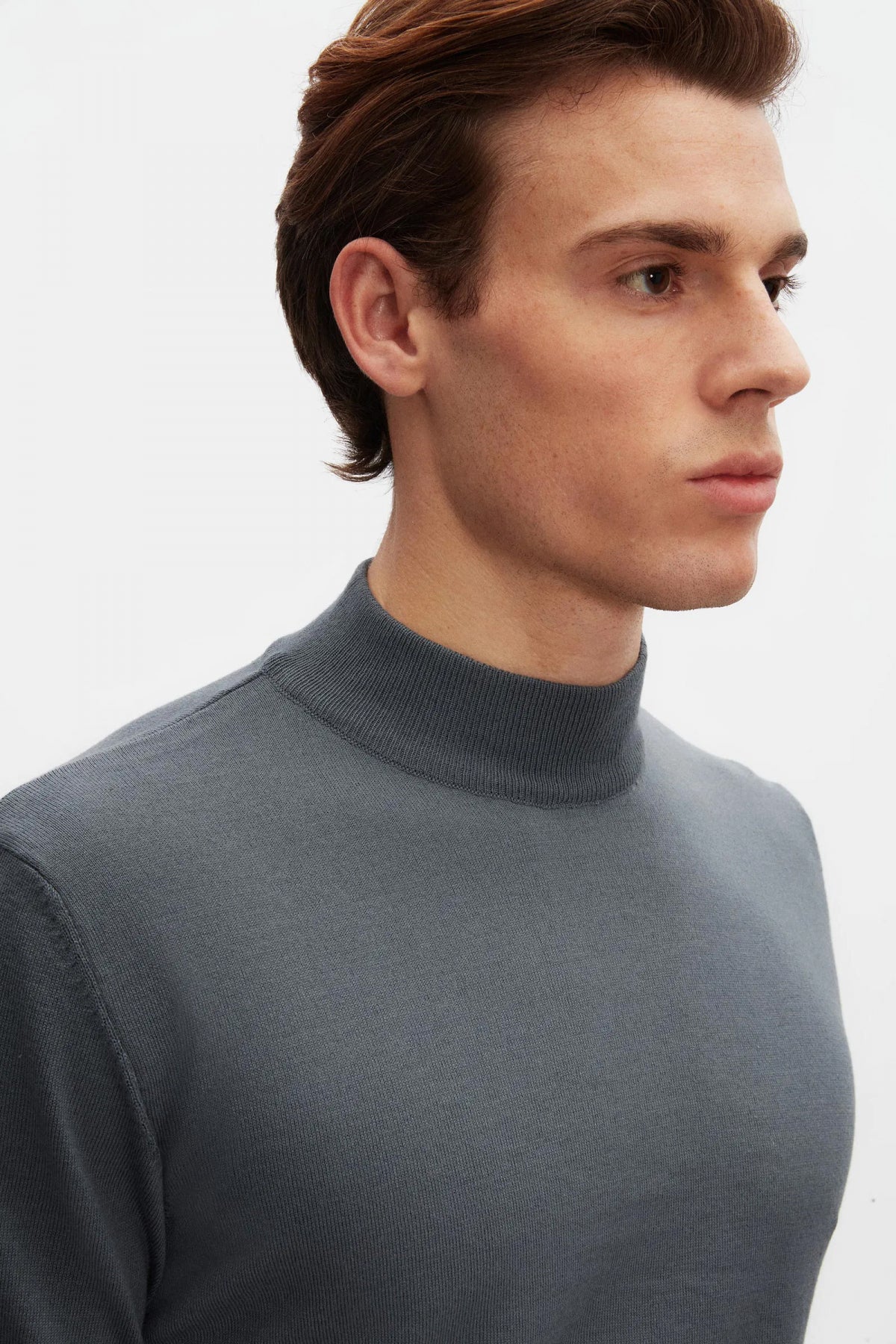 Ds Damat Regular Fit Cotton Blend Half Turtleneck Knit Sweater - Dark Blue