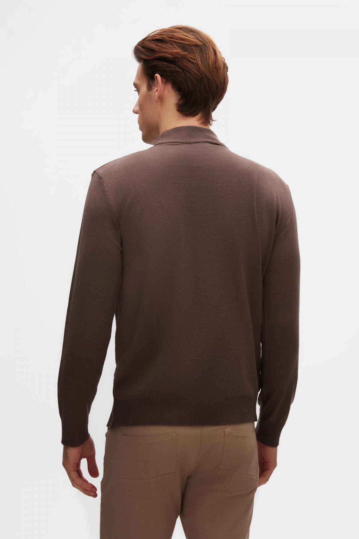 Ds Damat Regular Fit Cotton Blend Half Turtleneck Knit Sweater - Taupe