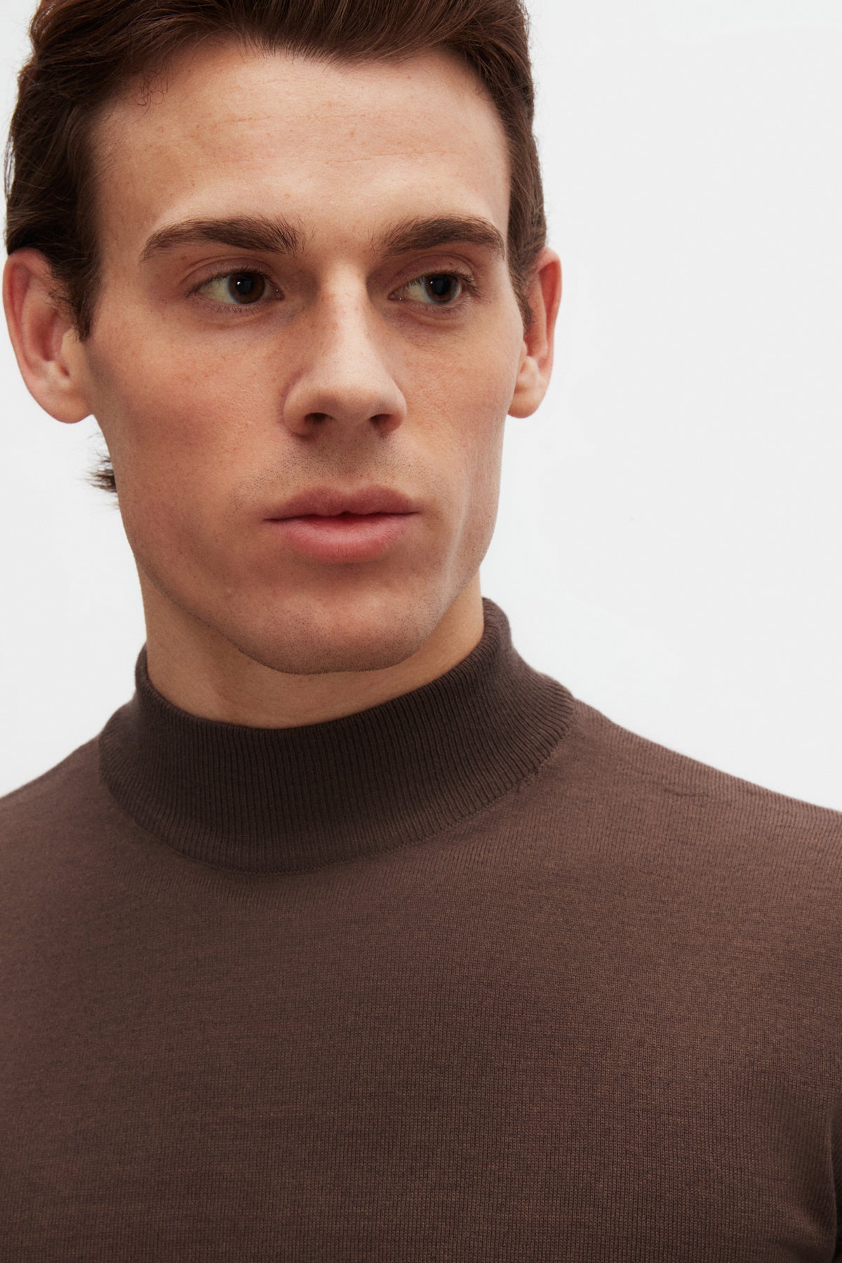 Ds Damat Regular Fit Cotton Blend Half Turtleneck Knit Sweater - Taupe