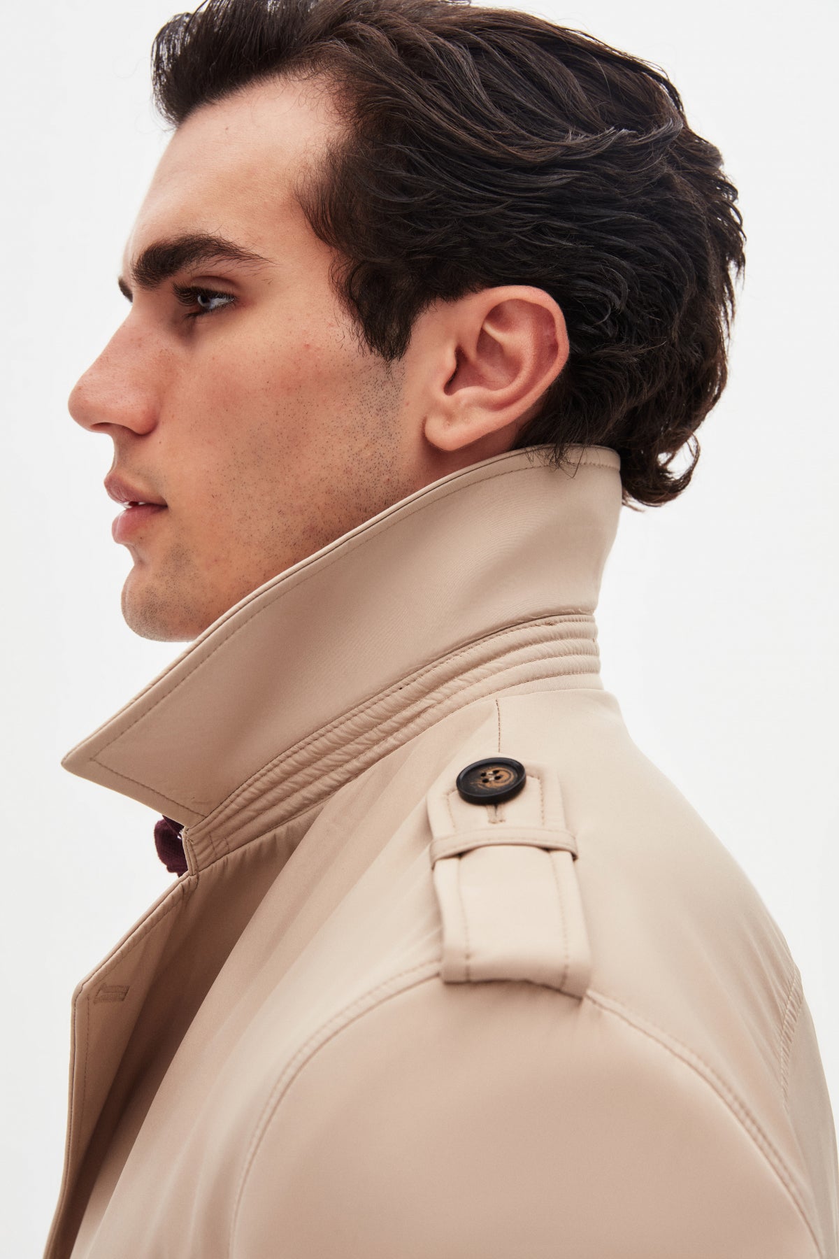 Ds Damat Regular Fit Epaulette Belted Trench Coat - Dark Beige