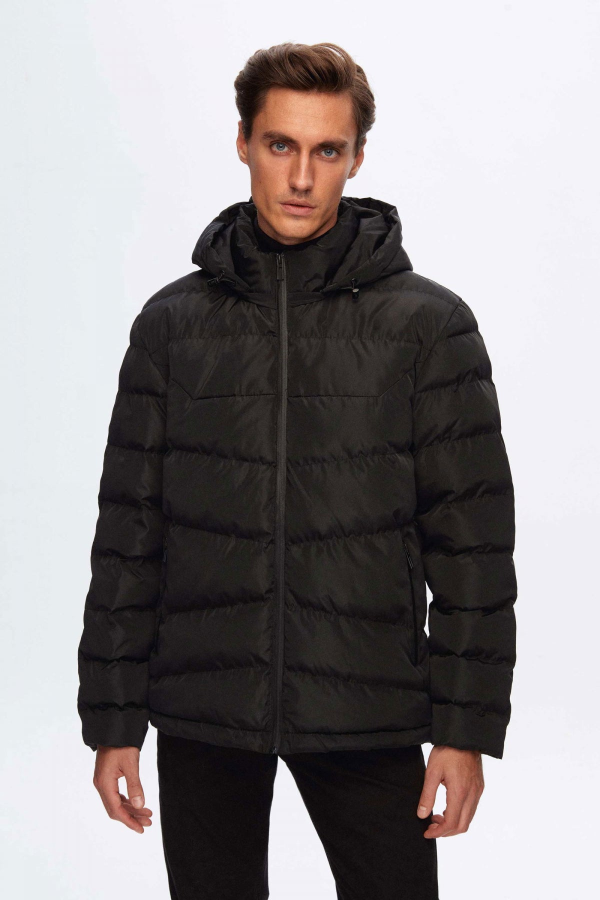 Ds Damat Regular Fit Hooded Puffer Jacket - Black