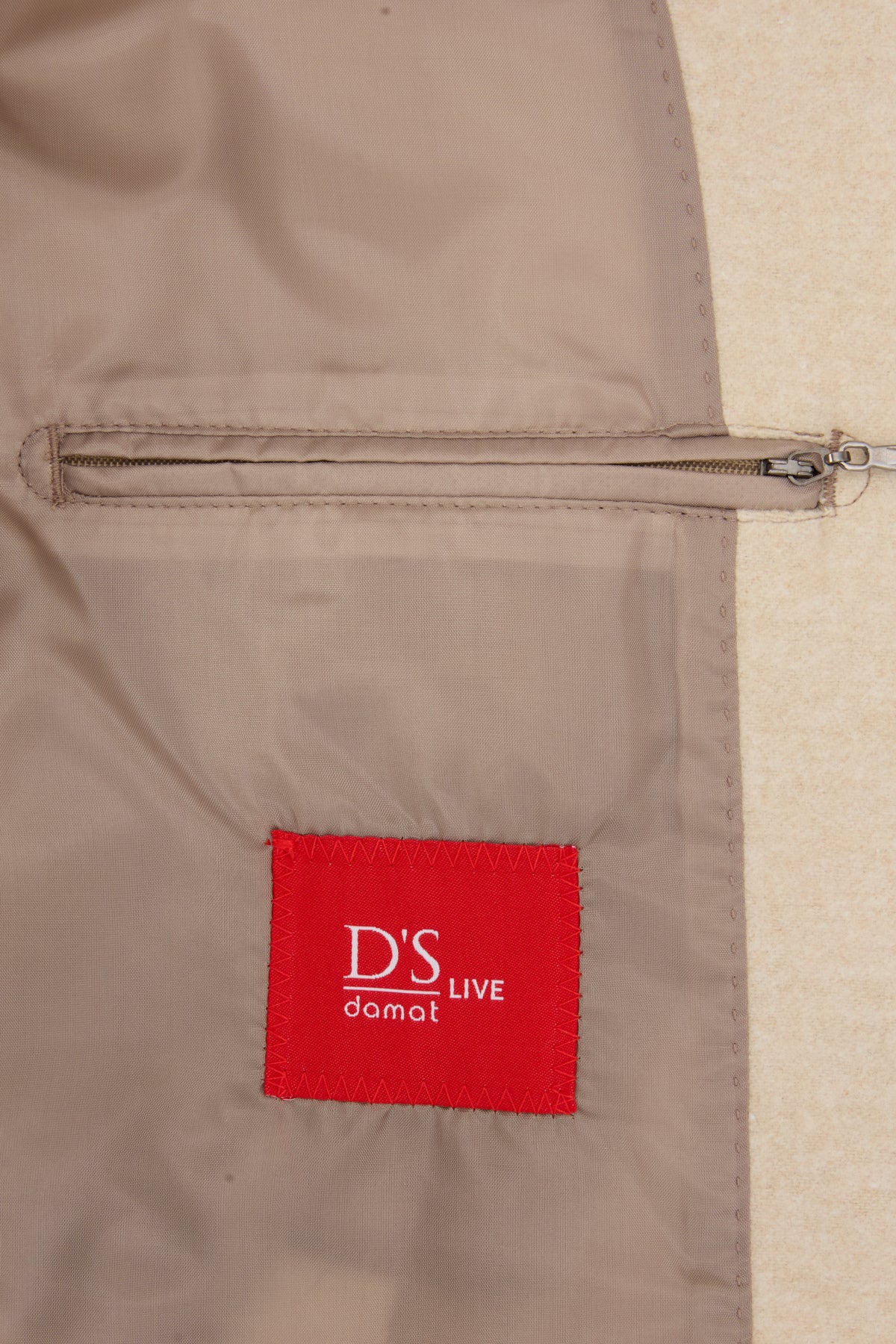 Ds Damat Regular Fit Mandarin Collar Wool Coat - Beige