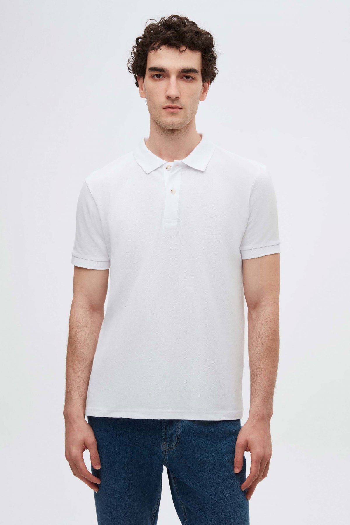 Ds Damat Regular Fit Mixed Color Textured 100% Cotton Polo Collar T-Shirt - Light Green/Light Yellow/White