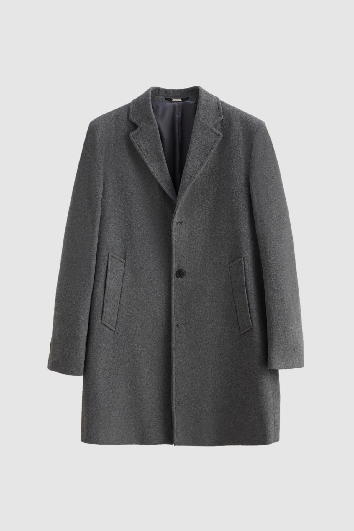 Ds Damat Regular Fit Mono Collar Wool Coat - Anthracite