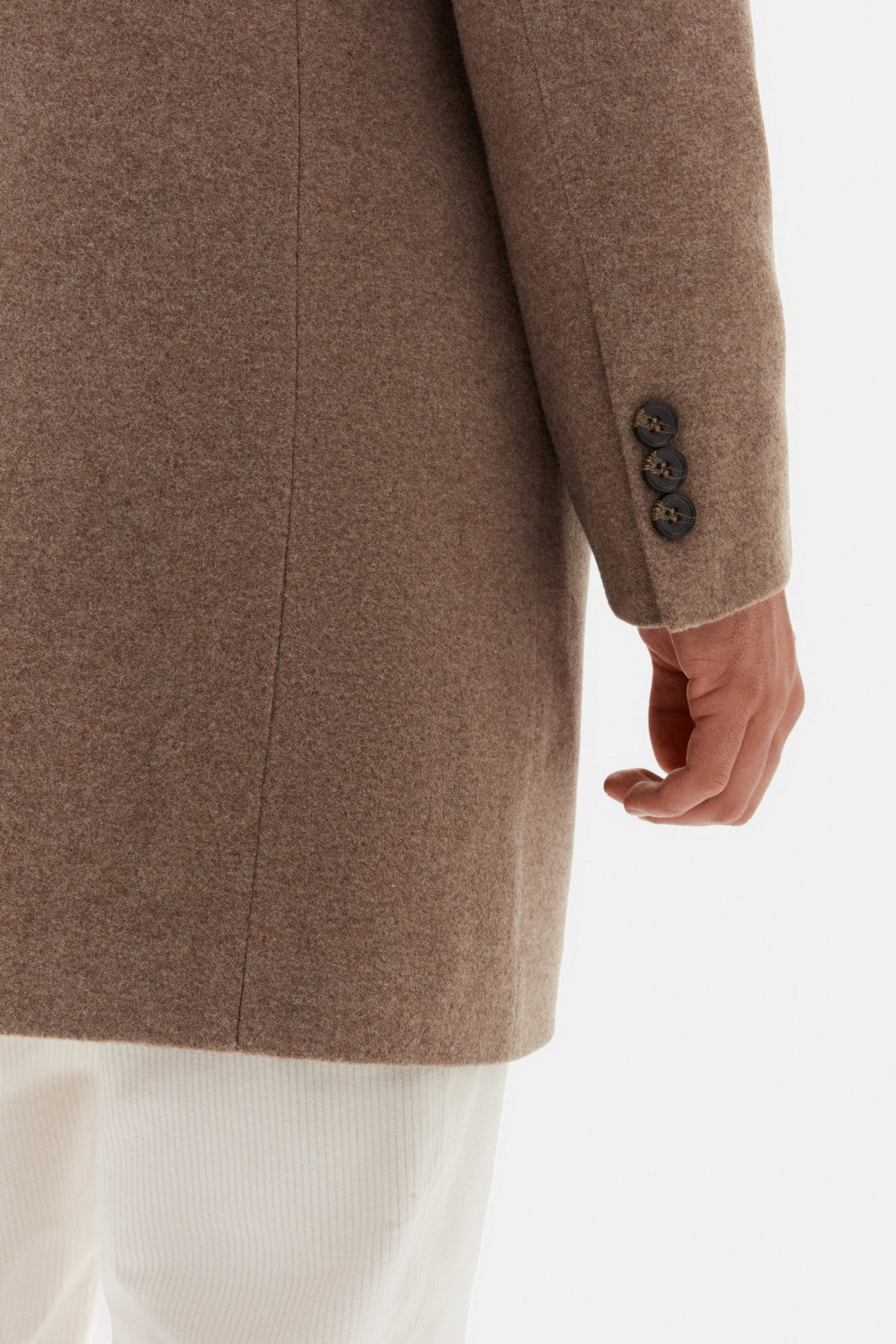 Ds Damat Regular Fit Mono Collar Wool Coat - Taupe