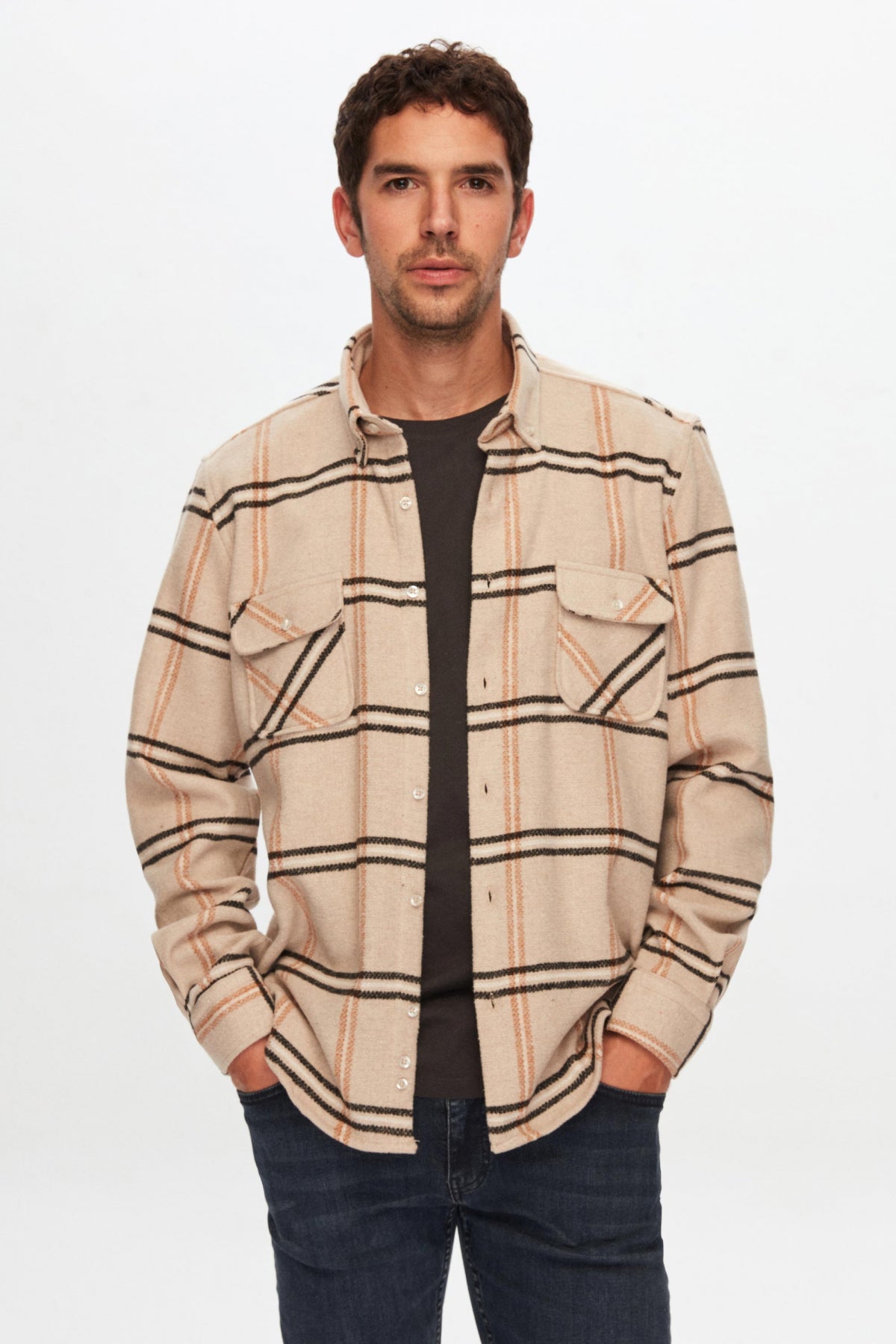 Ds Damat Regular Fit Plaid Lumberjack Shirt - Brown