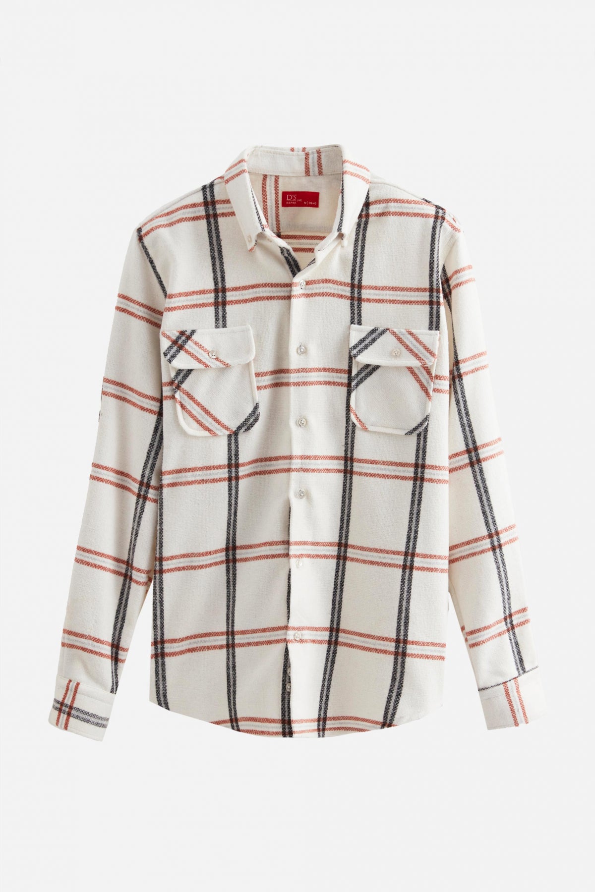 Ds Damat Regular Fit Plaid Lumberjack Shirt - Ecru