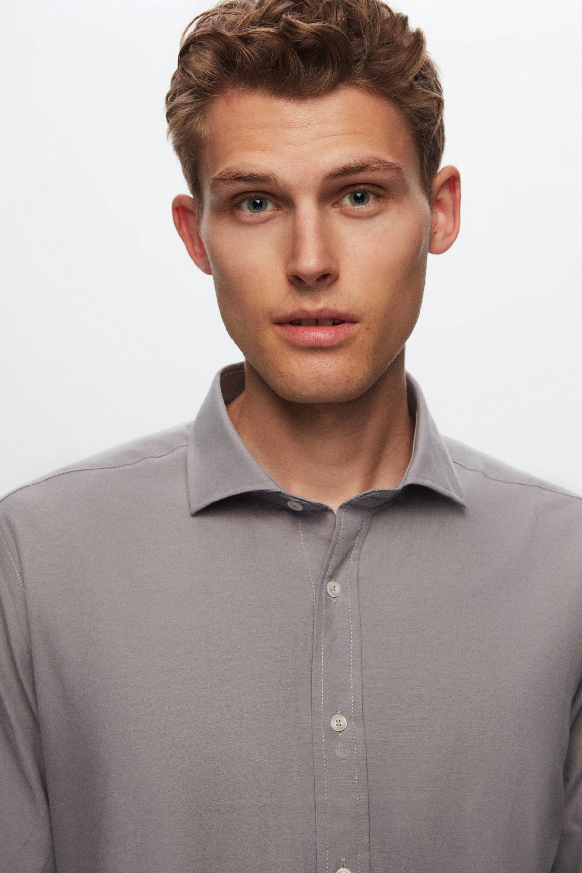 Ds Damat Regular Fit Plain Shirt - Gray