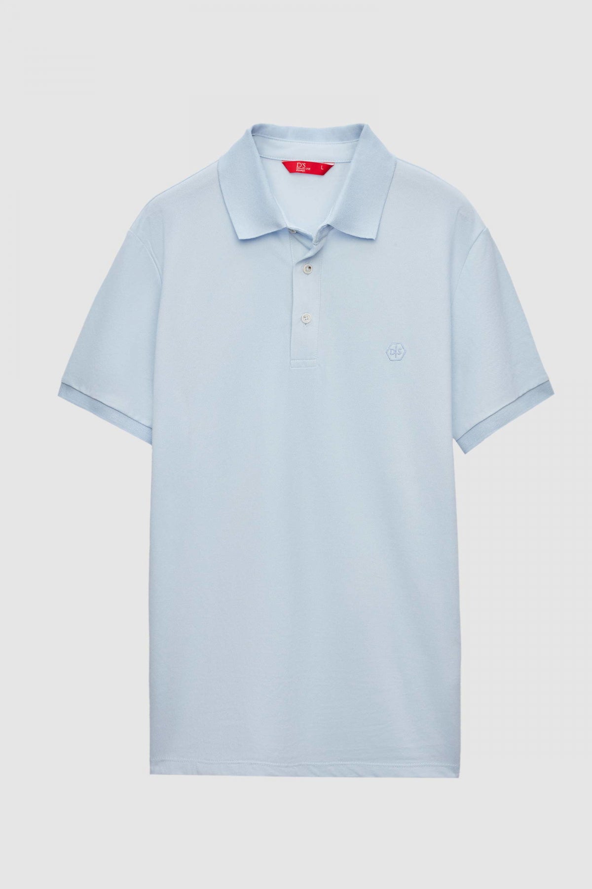 Ds Damat Regular Fit Polo Collar Embroidered Cotton Blend T-Shirt - Blue