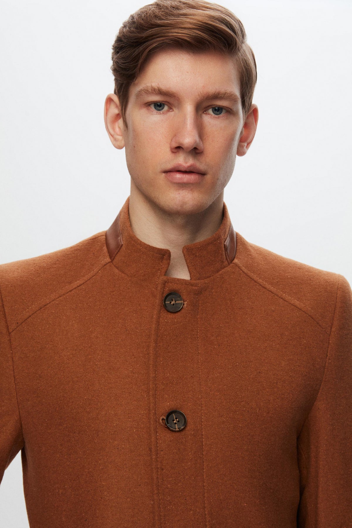Ds Damat Regular Fit Stand Collar Wool Coat - Camel