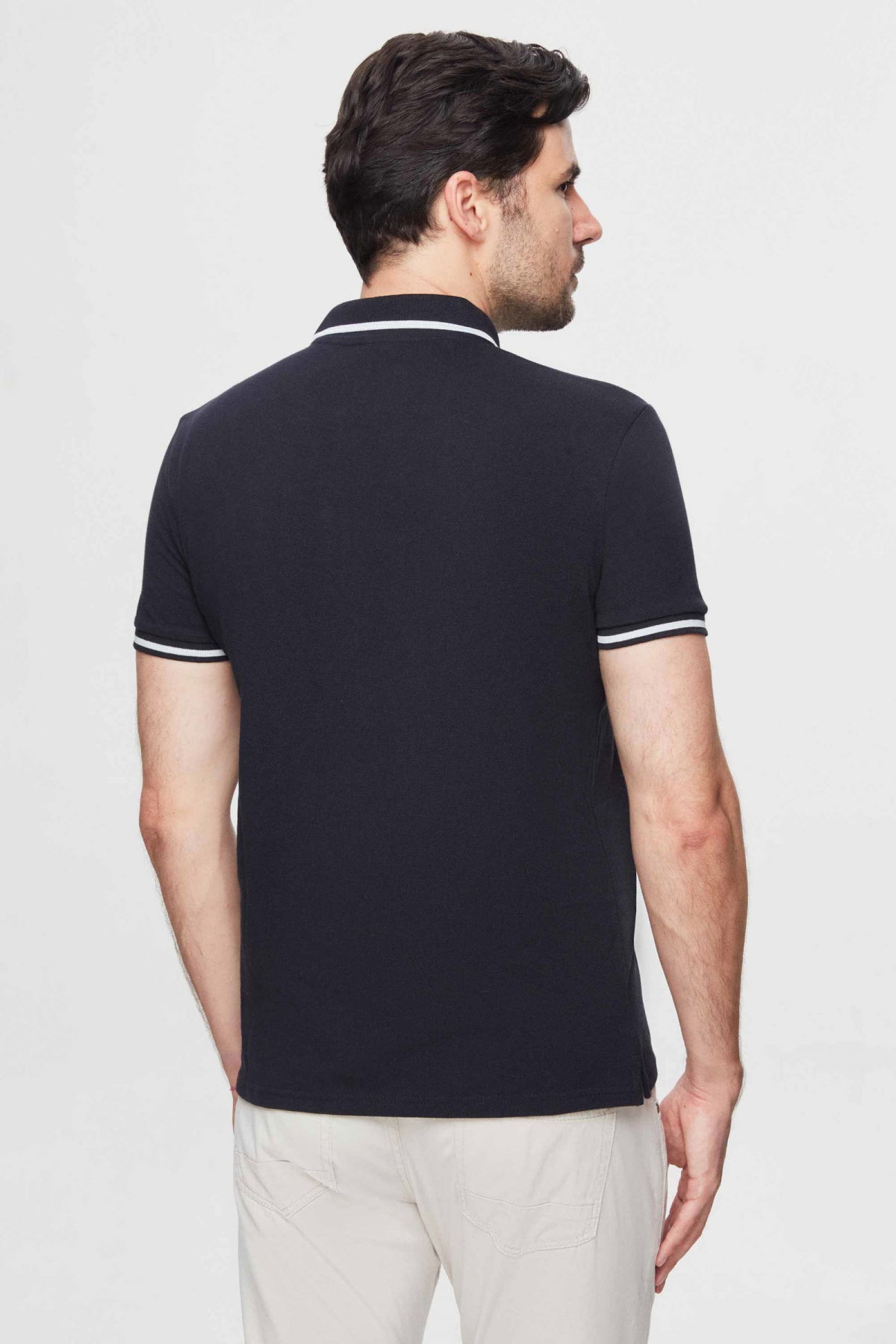 Ds Damat Regular Fit Textured T-Shirt - Navy Blue