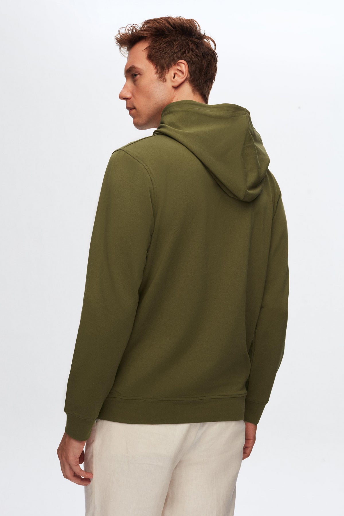 Ds Damat Relaxed Fit Cotton Logo Printed Sweatshirt - Khaki
