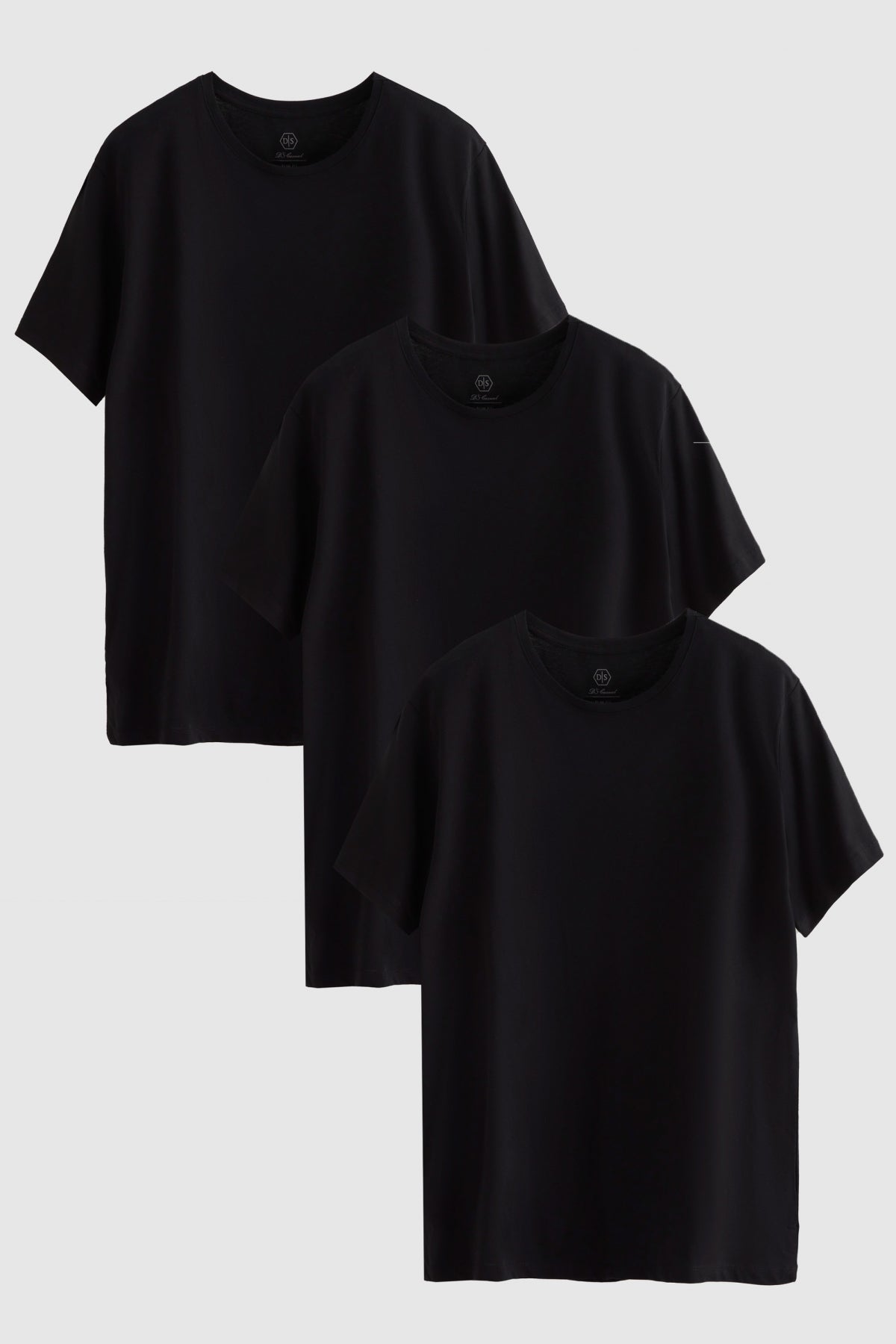 Ds Damat Slim Fit 3-Pack T-Shirts - Black