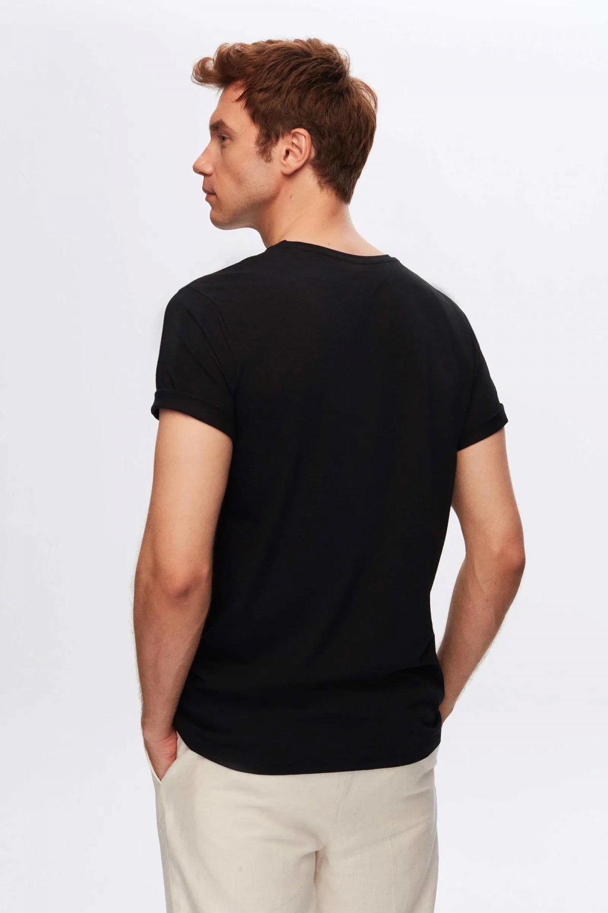 Ds Damat Slim Fit 3-Pack V-Neck T-Shirts - Black