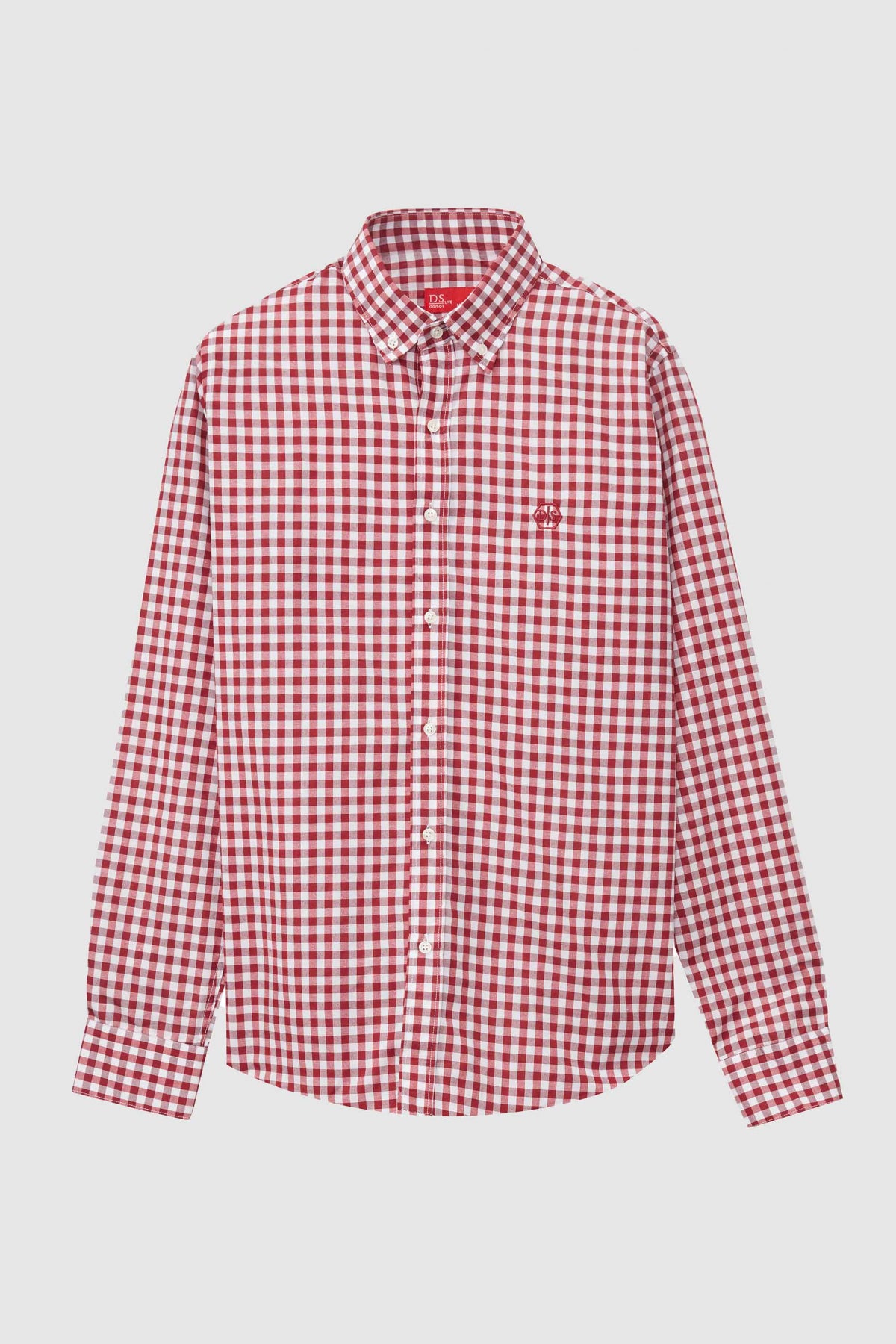 Ds Damat Slim Fit Checkered Plaid Shirt - Burgundy