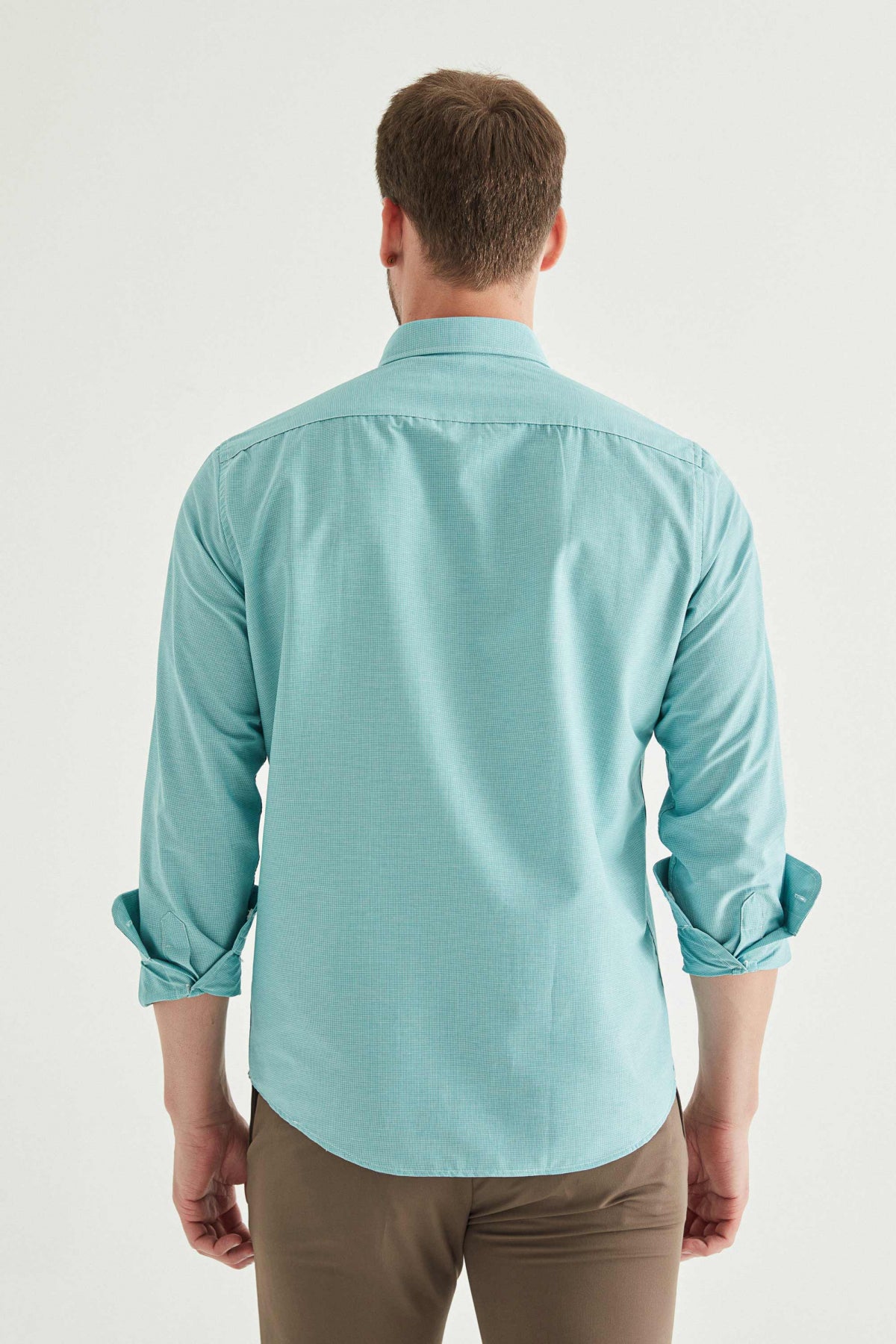 Ds Damat Slim Fit Checkered Shirt - Green