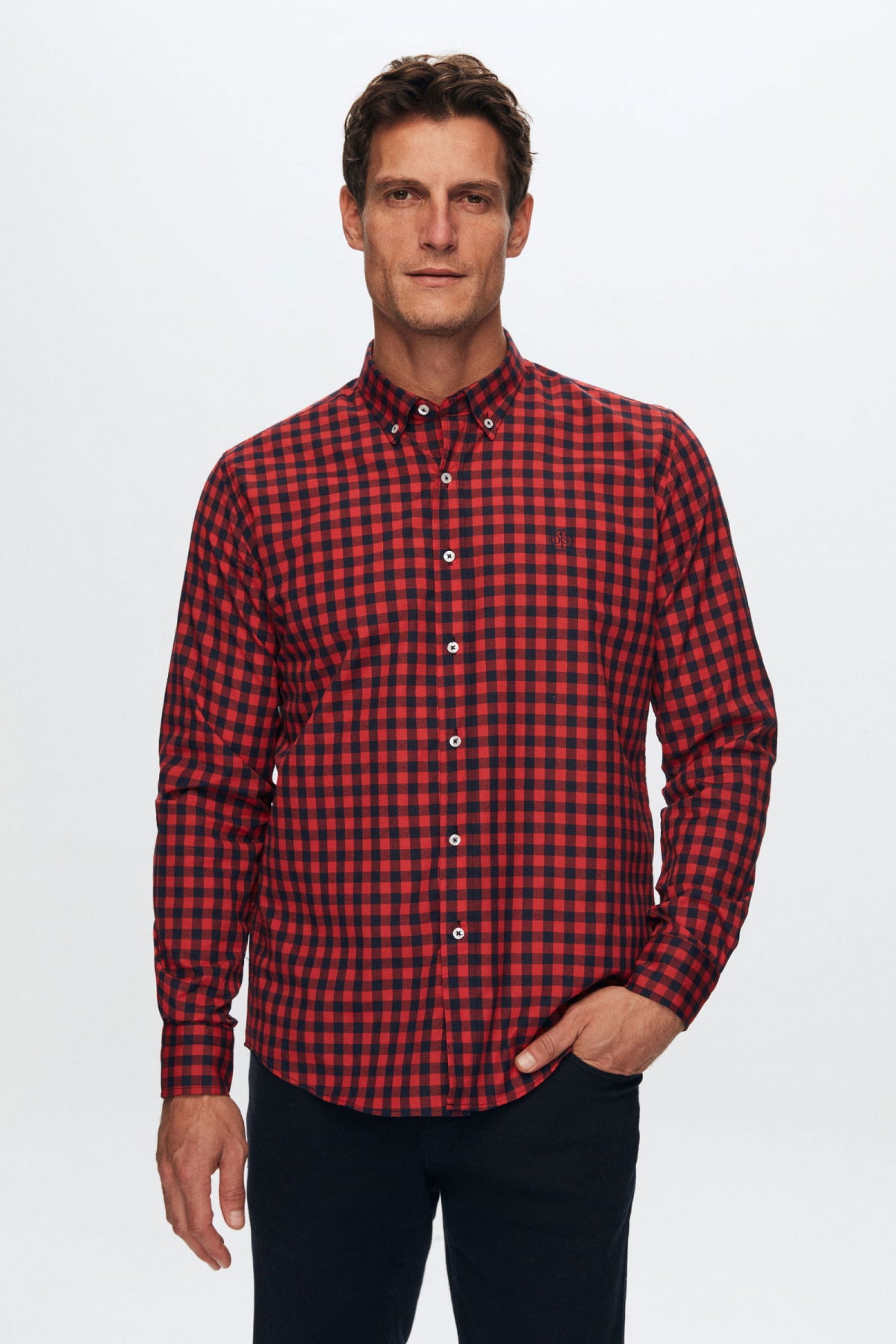 Ds Damat Slim Fit Cotton Blend 2-Pack Crew Neck Sweater and Shirt - Brick