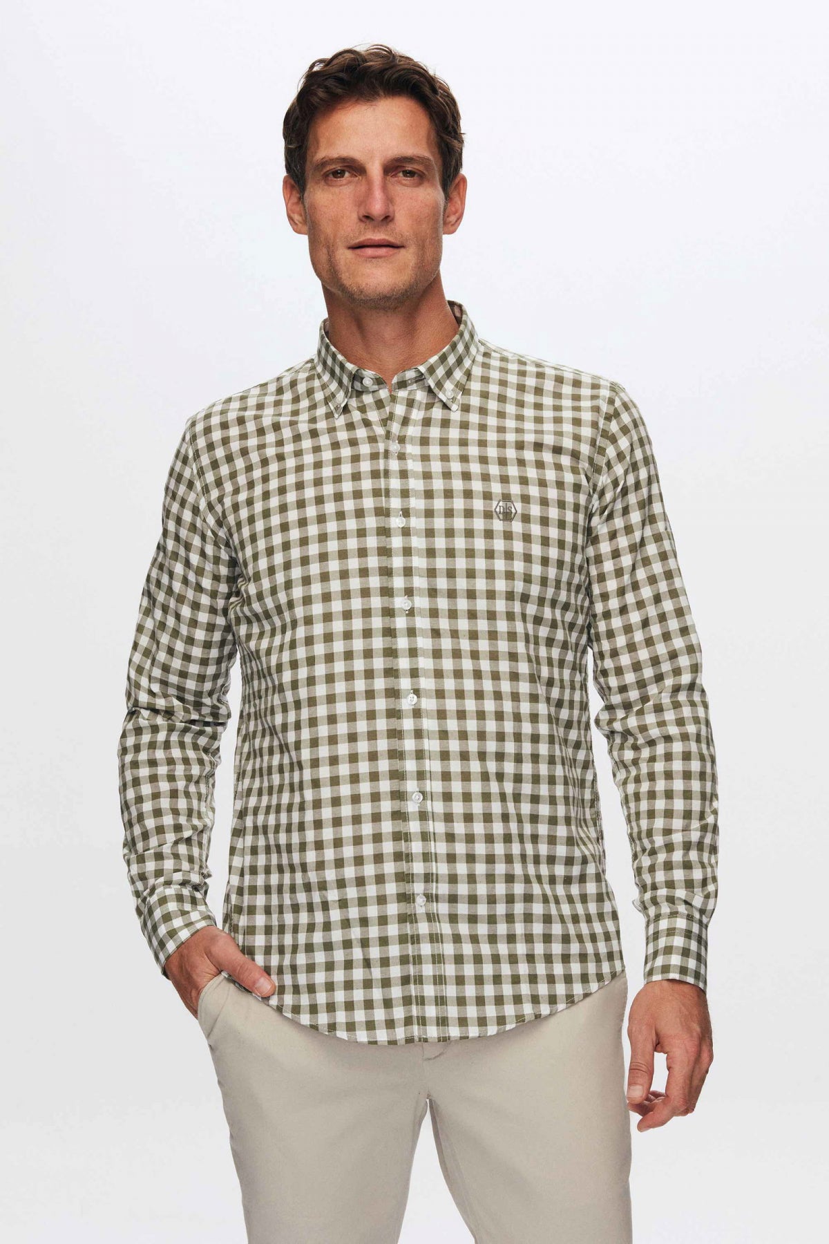 Ds Damat Slim Fit Cotton Blend 2-Pack Crew Neck Sweater and Shirt - Green